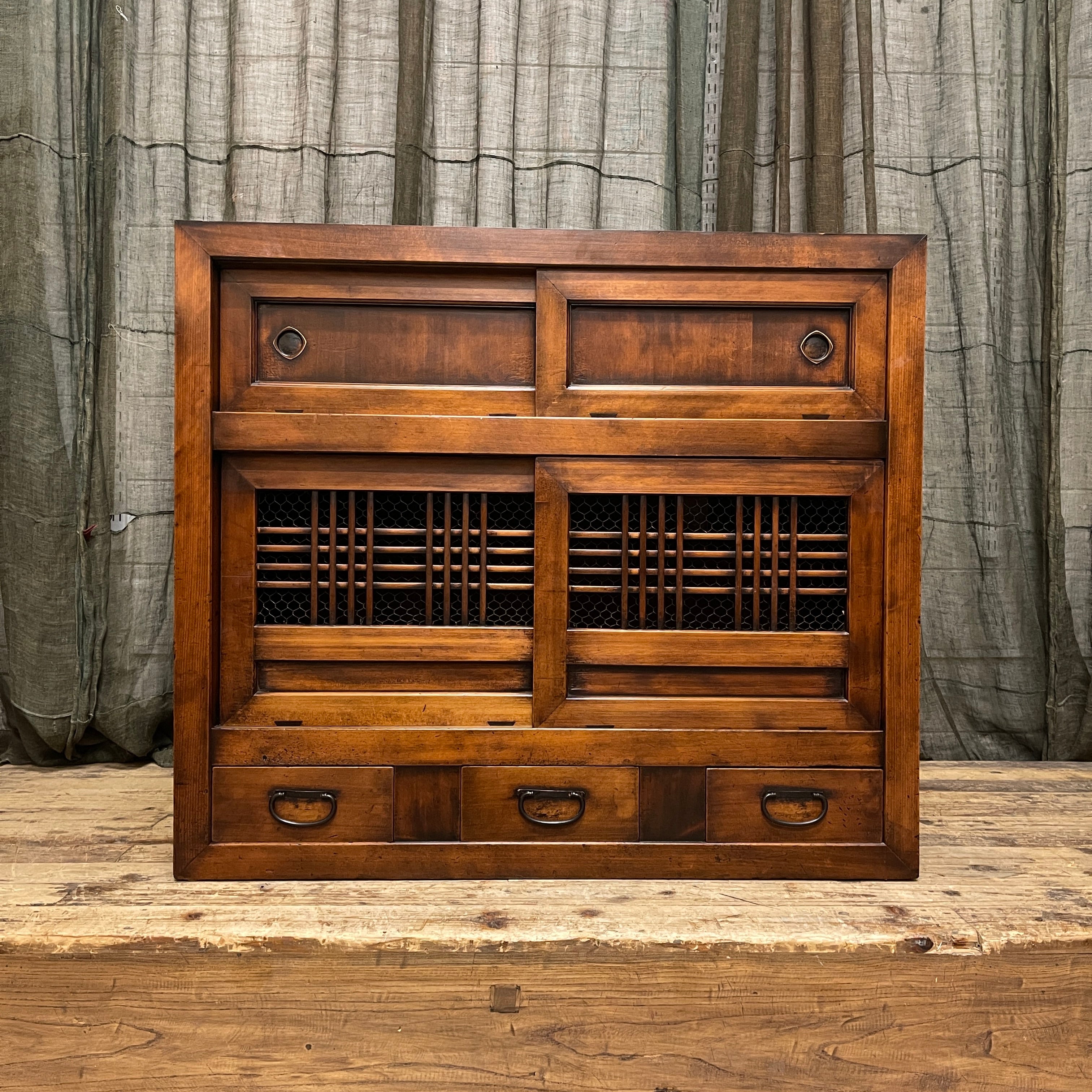 Antique Japanese Sideboard - Elm & Cedar & Cypress