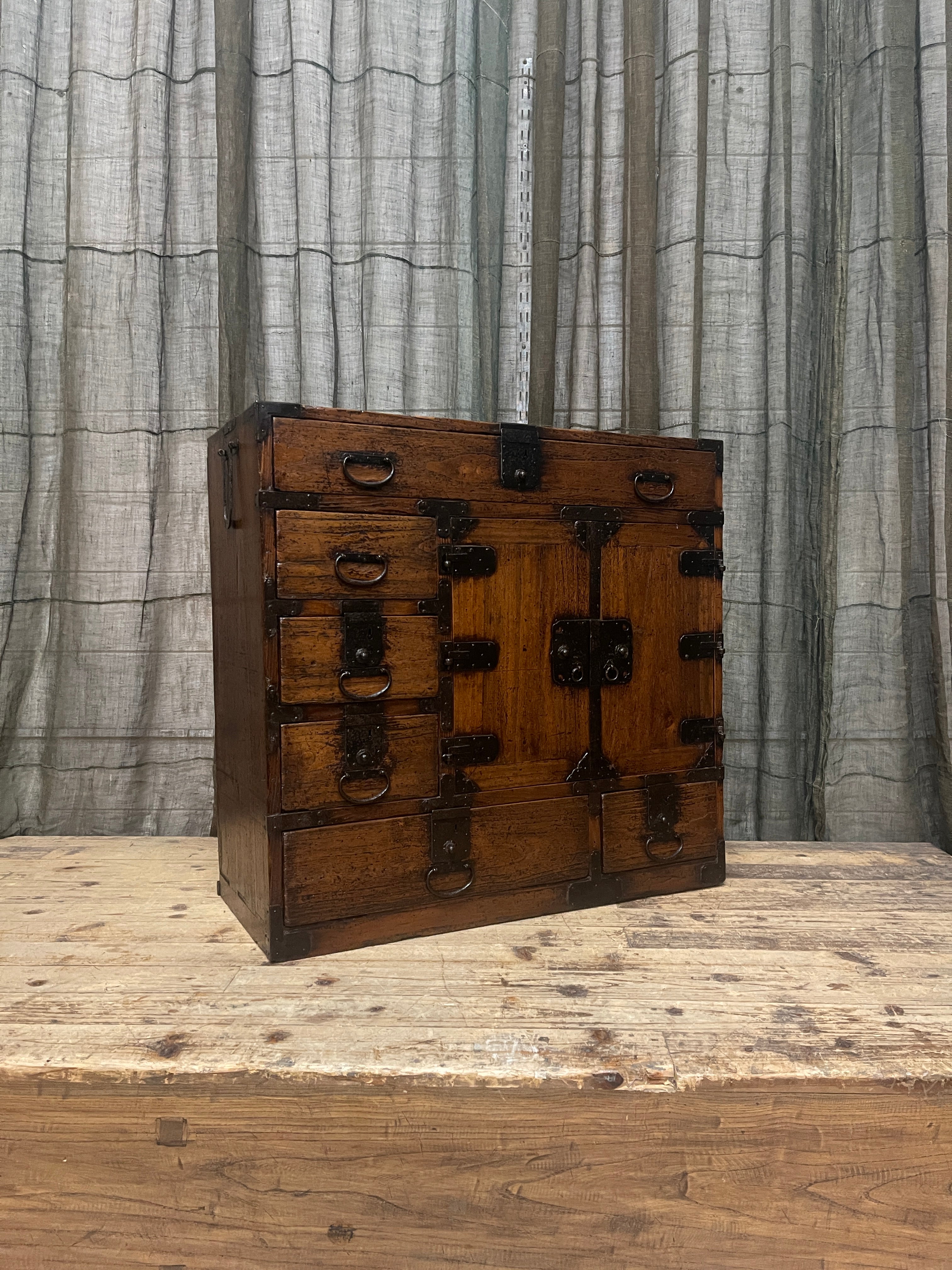Antique Japanese Choba Dansu, Merchant’s Chest – Cypress & Paulownia | Edo, Mid 1800's