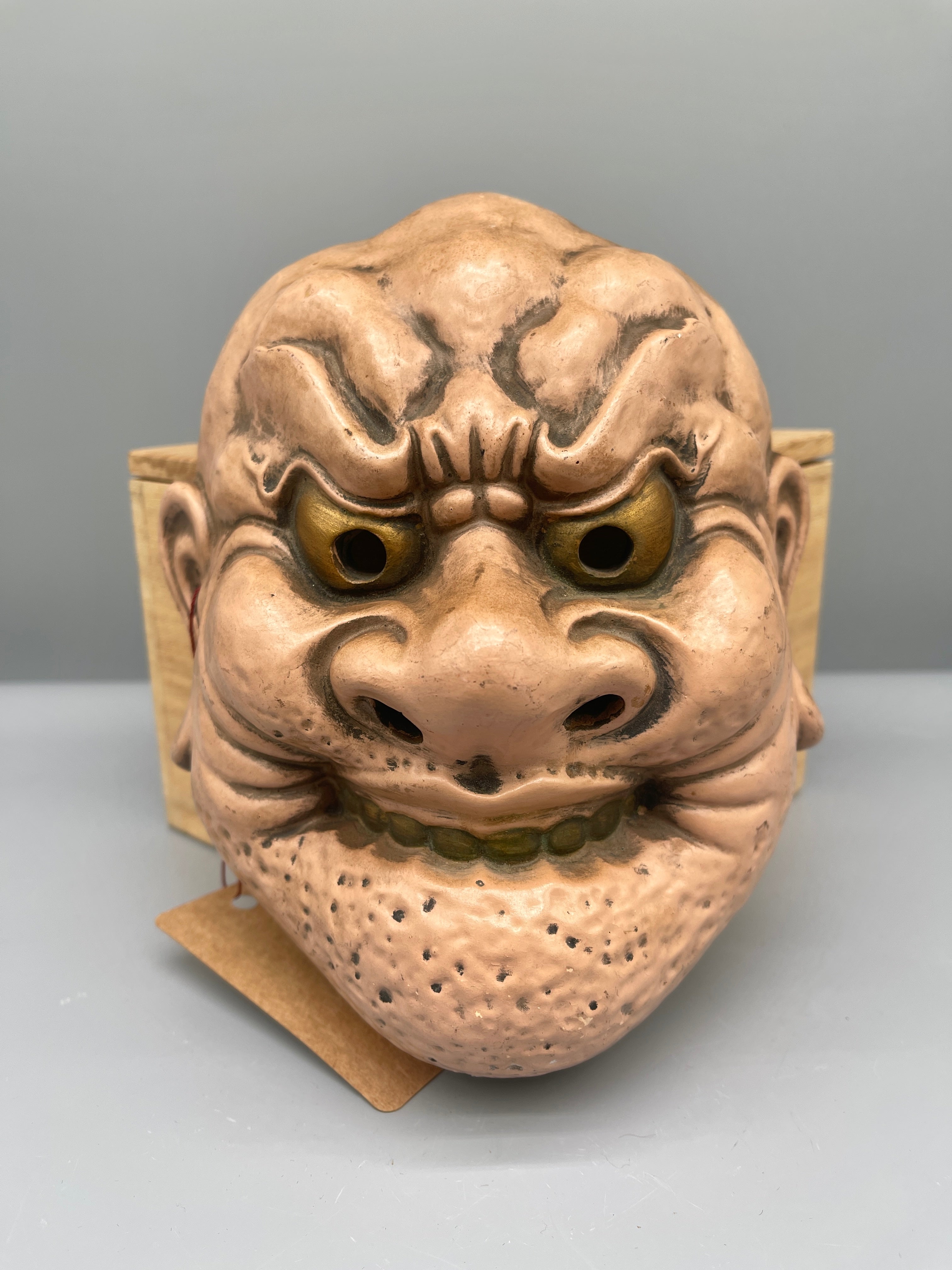 Vintage Japanese Gigaku Mask - Rikishi