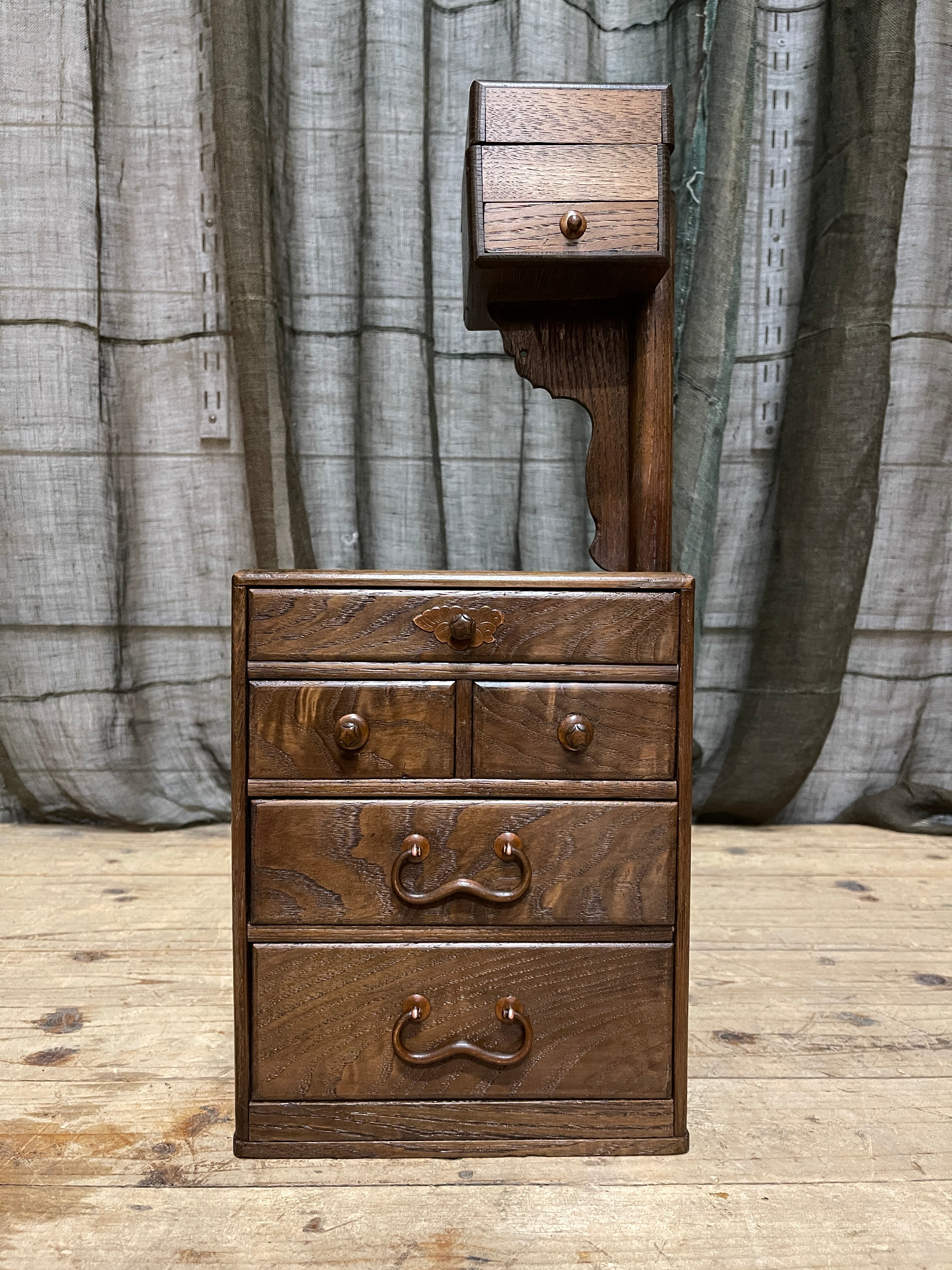 Vintage Japanese Sewing Box, Hari Bako - Elm | 1930's