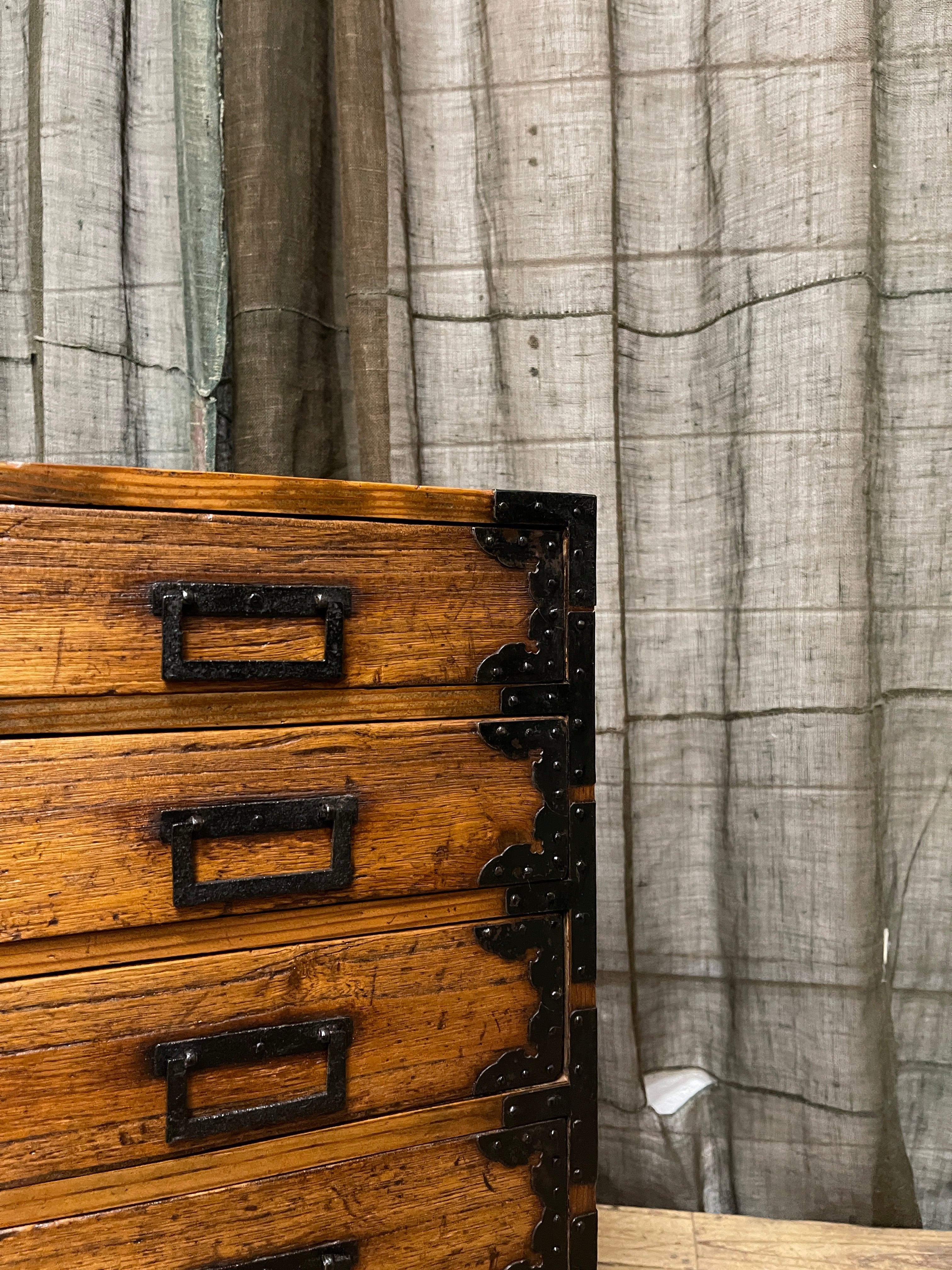 Antique Japanese Document Chest, 6 Drawers - Cypress & Paulownia | Meiji, c.1890