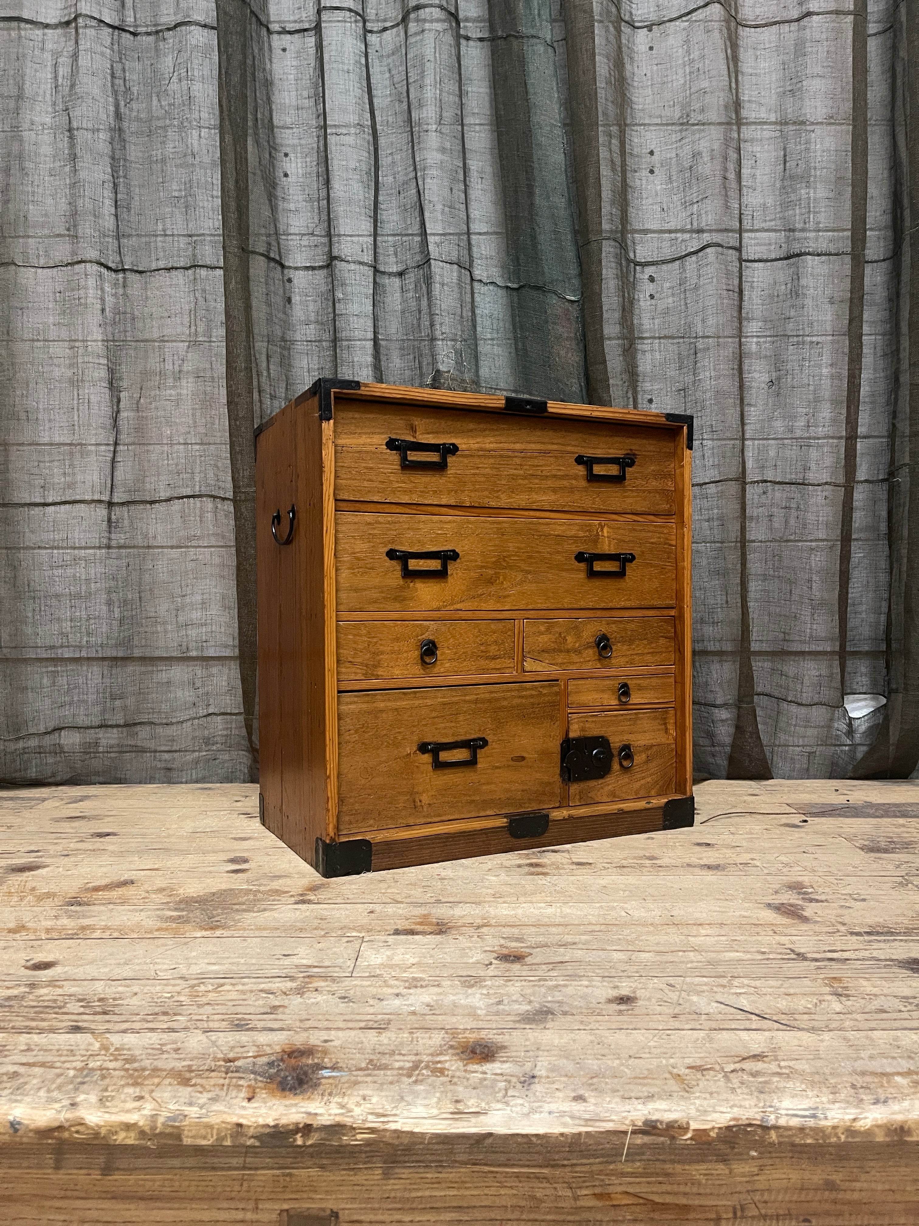 Ko Dansu, Japanese Side Cabinet - Cypress & Paulownia | Taisho, 1920's