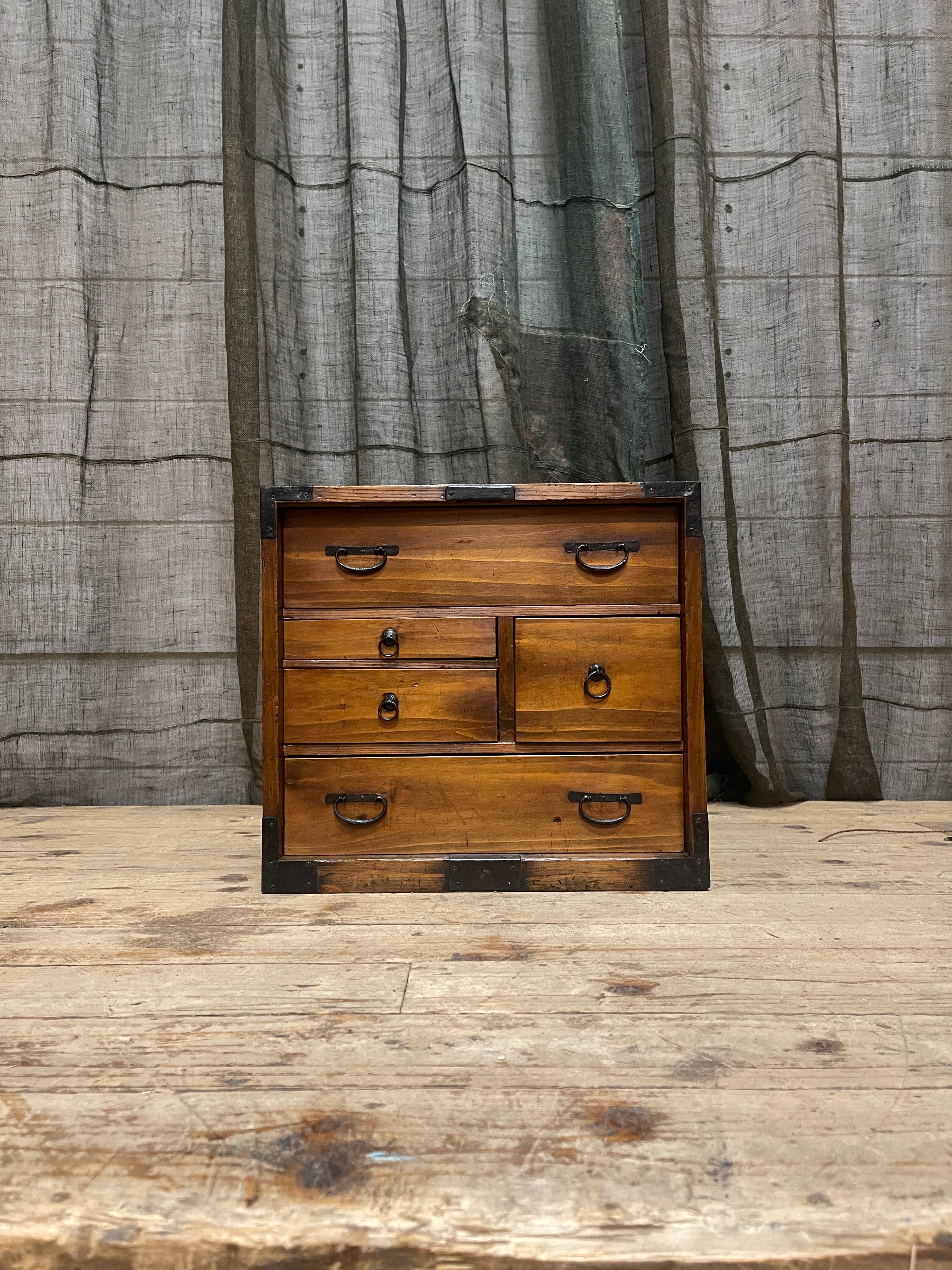 Ko Dansu, Japanese Side Cabinet - Cypress | Taisho, 1920's