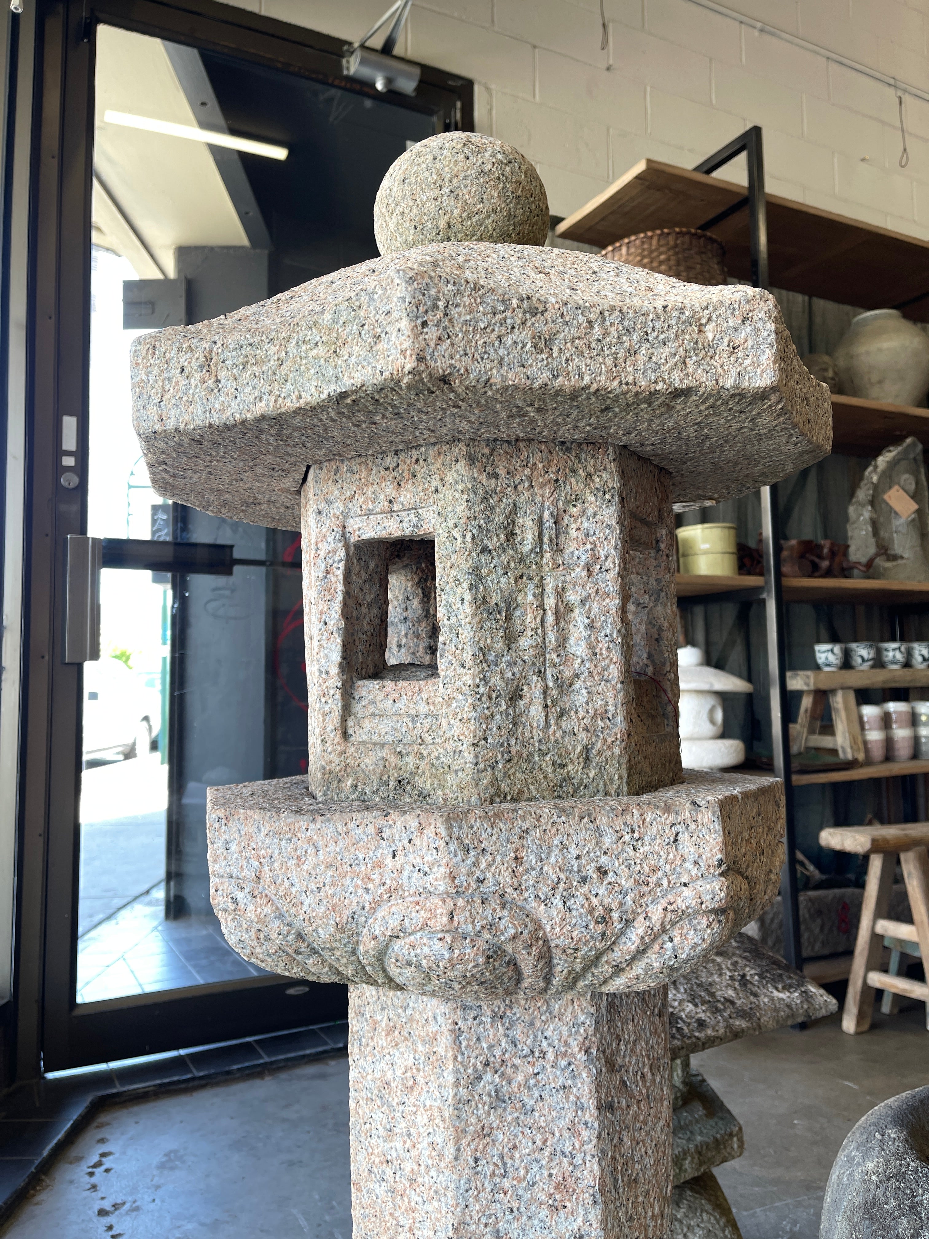 Japanese Rokkaku Doro Stone Garden Lantern - Granite