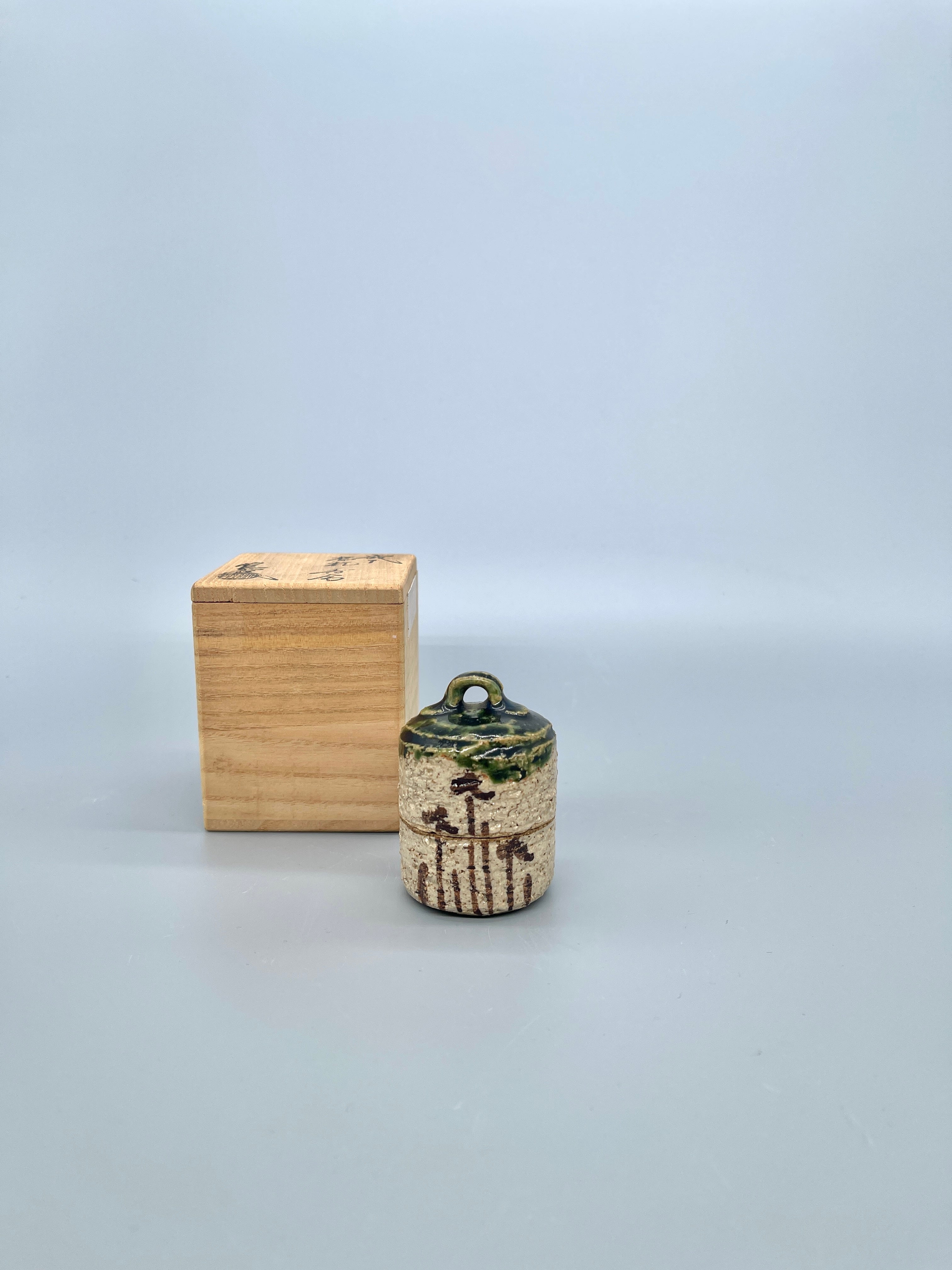 Vintage Japanese Oribe Kogo, Incense Container