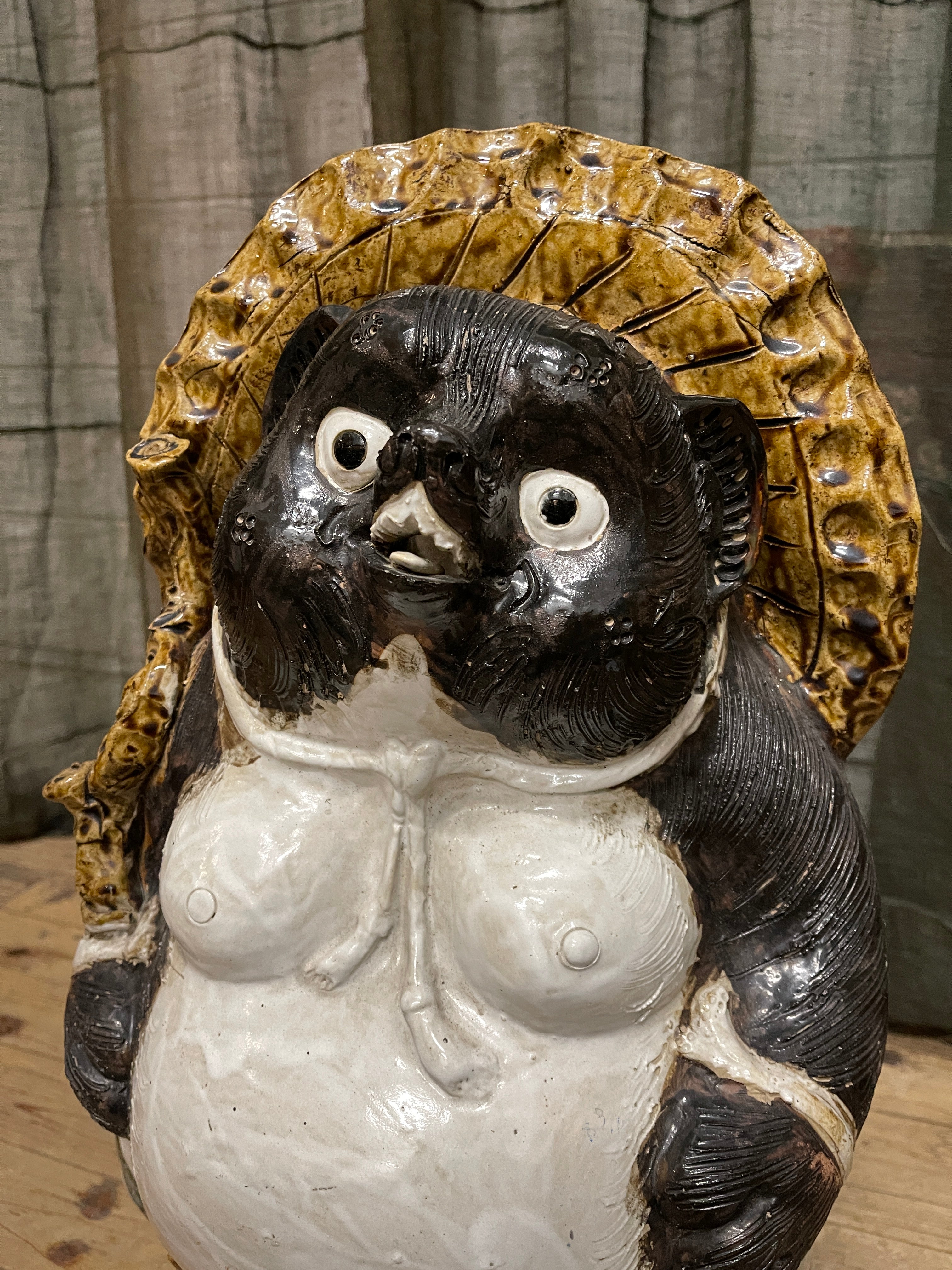 Vintage Tanuki Statue, Hand-Crafted