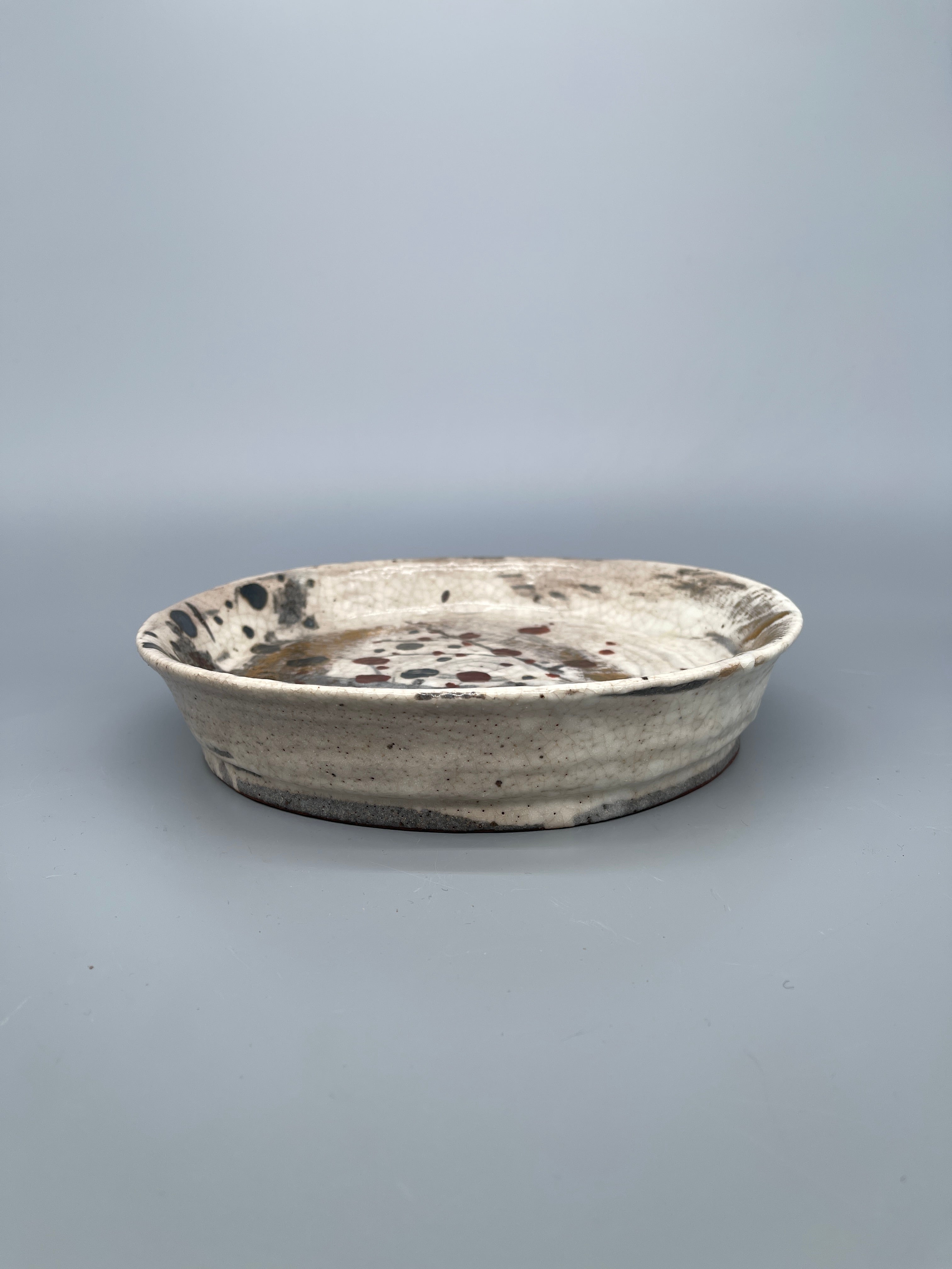 Vintage Japanese Round Plate, Thick Glaze