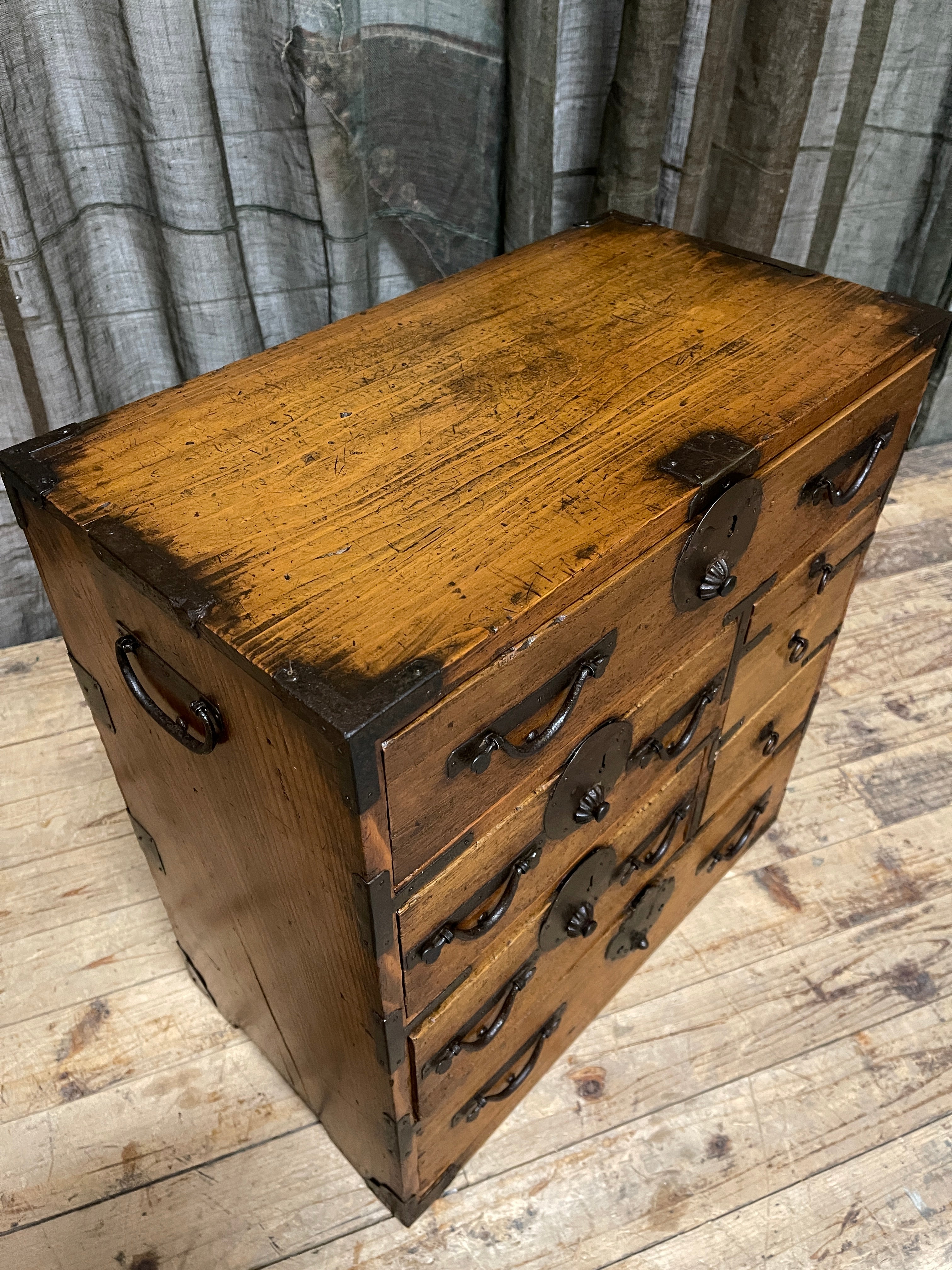 Ko Dansu, Japanese Side Cabinet - Paulownia & Cypress | Meiji