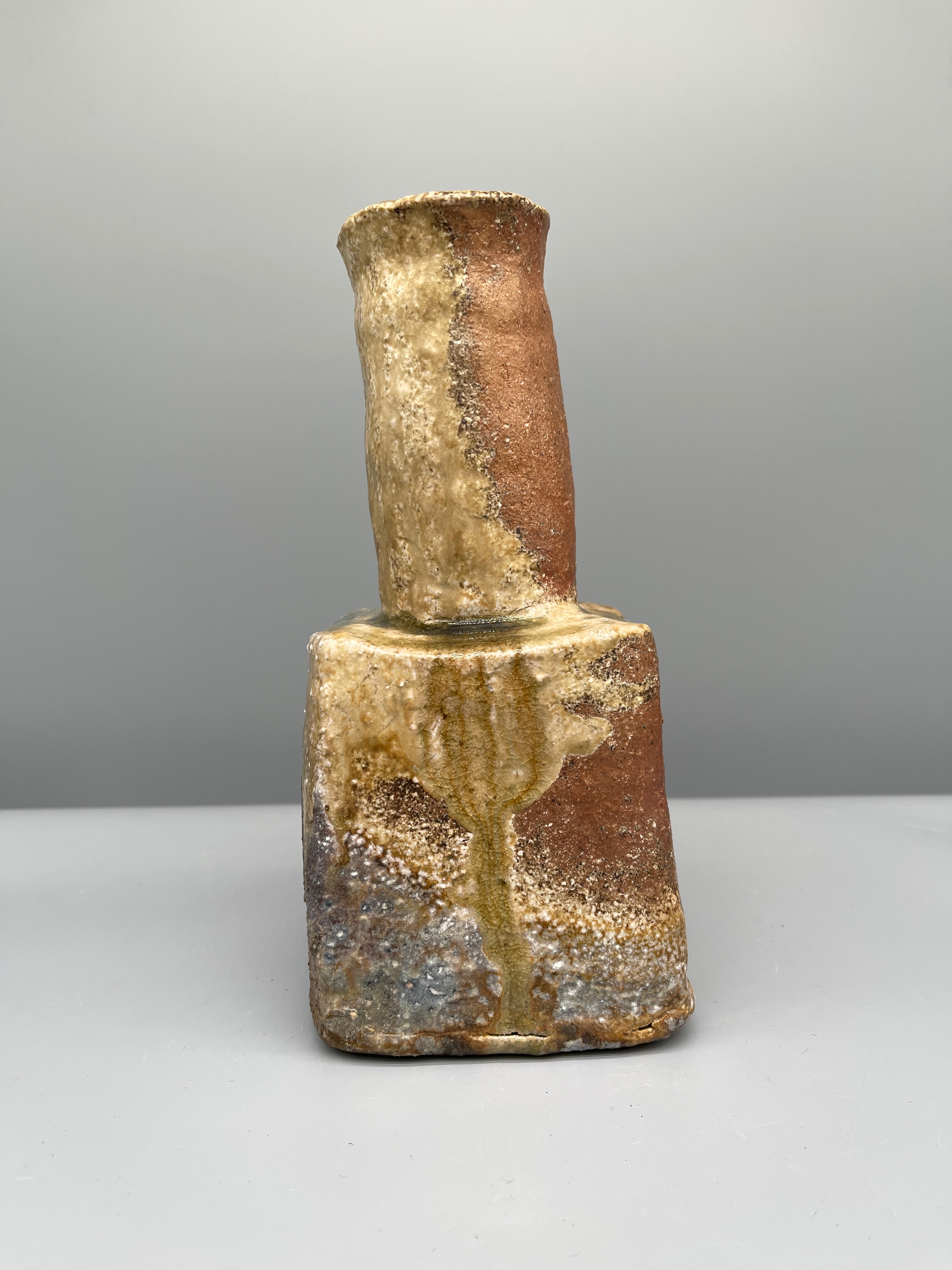 Vintage Japanese Ikebana Vase - Shigaraki Ware