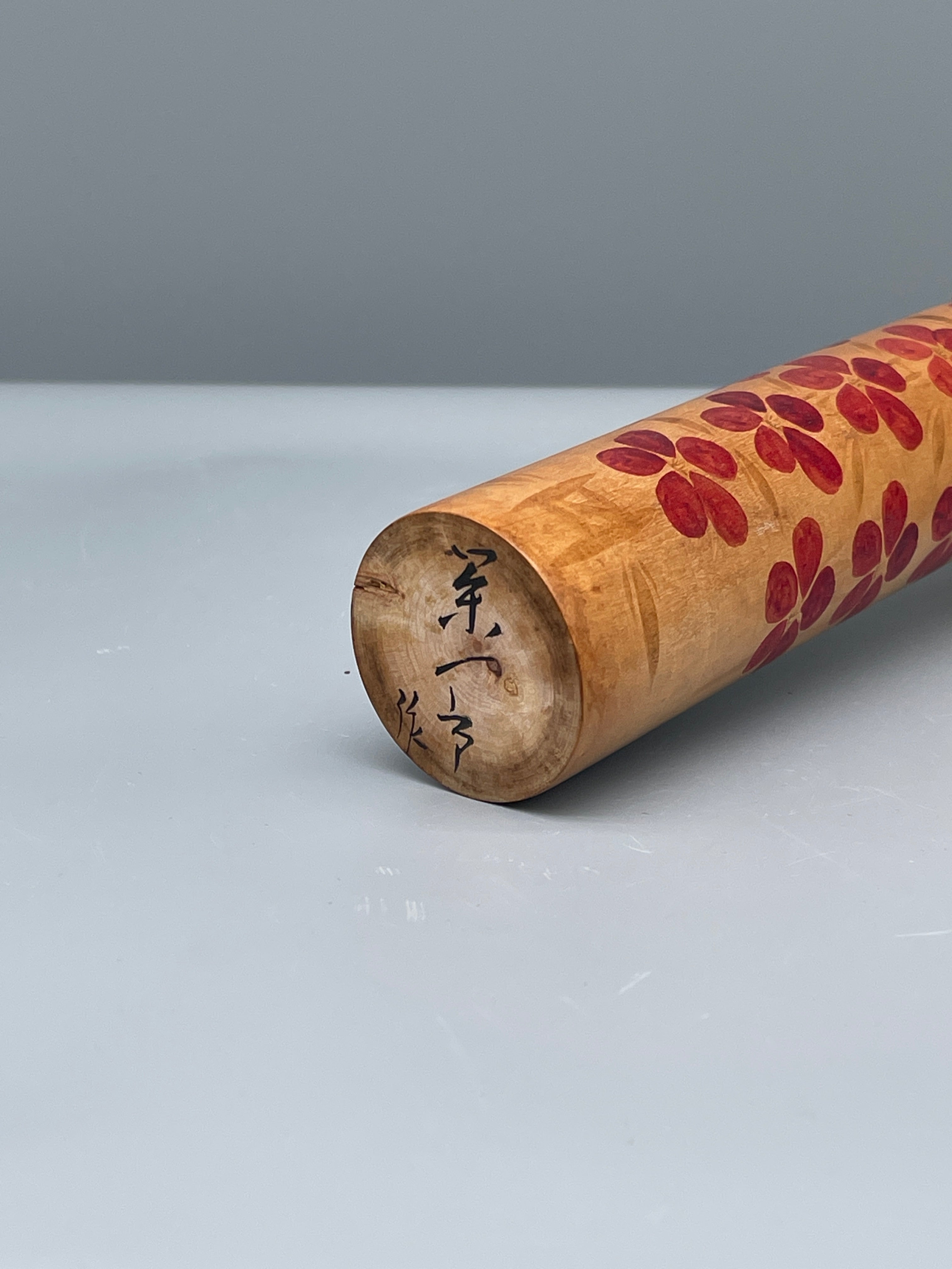 Vintage Japanese Kokeshi Doll - Blossom Motif