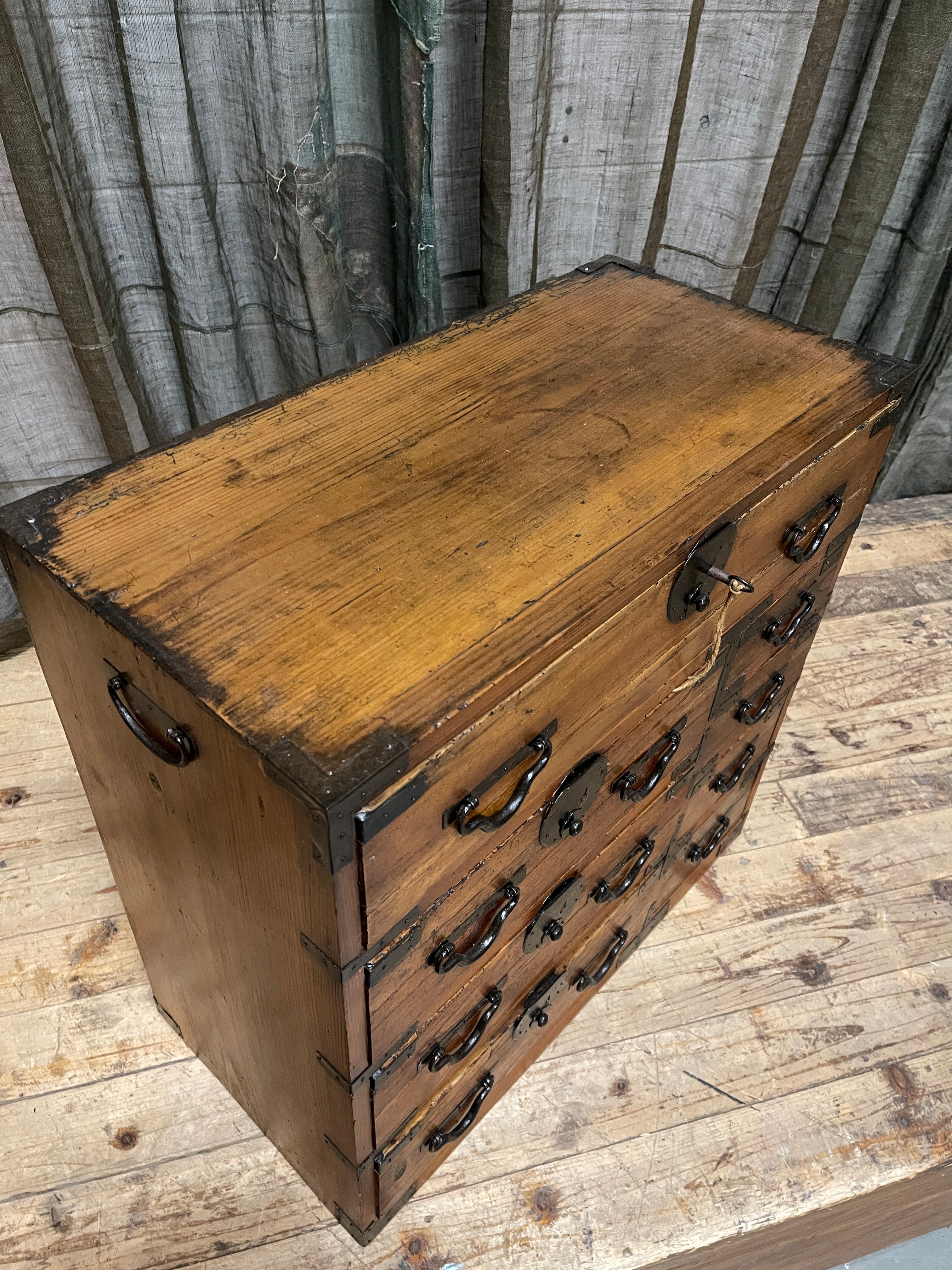 Ko Dansu, Japanese Side Cabinet - Paulownia & Cypress |Meiji