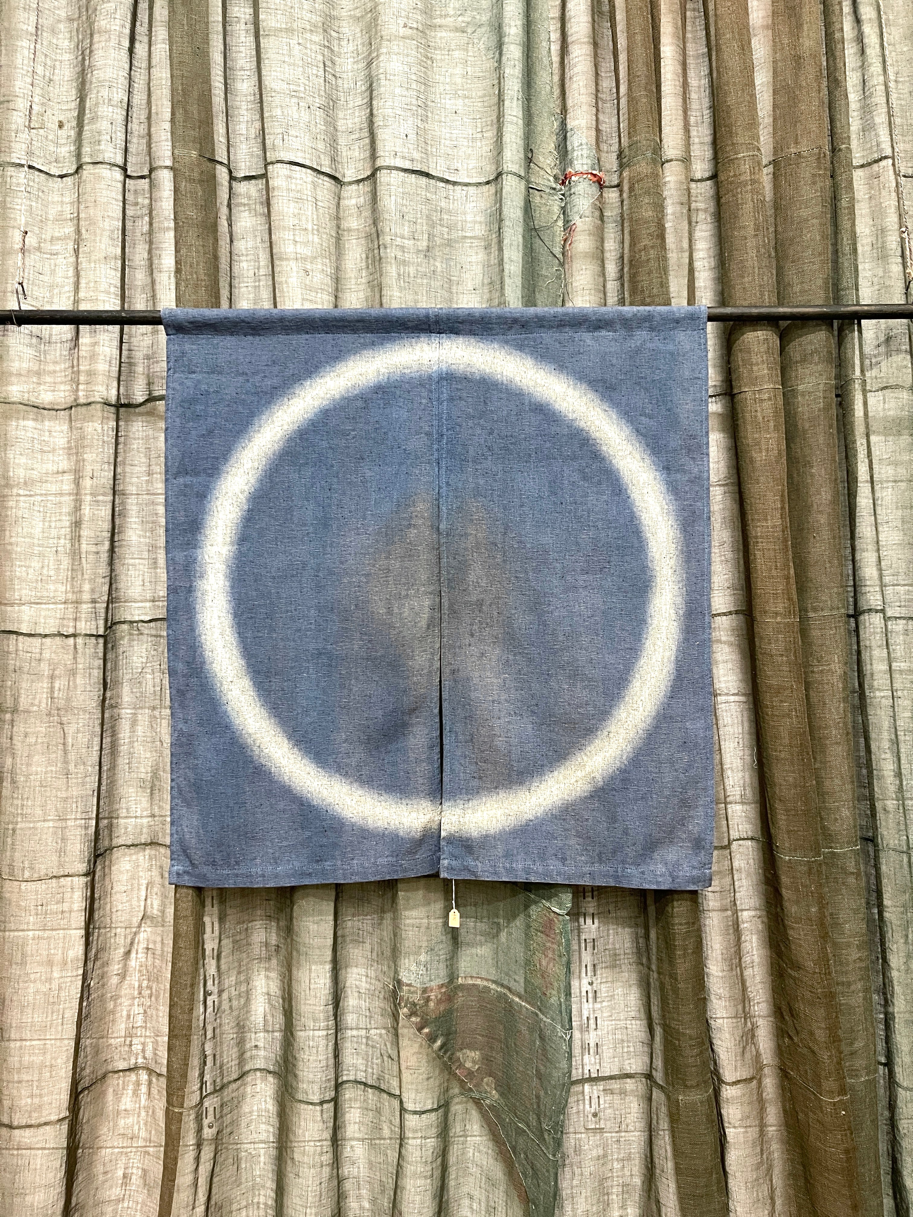 Vintage Japanese Cotton Noren, Panelled Curtain