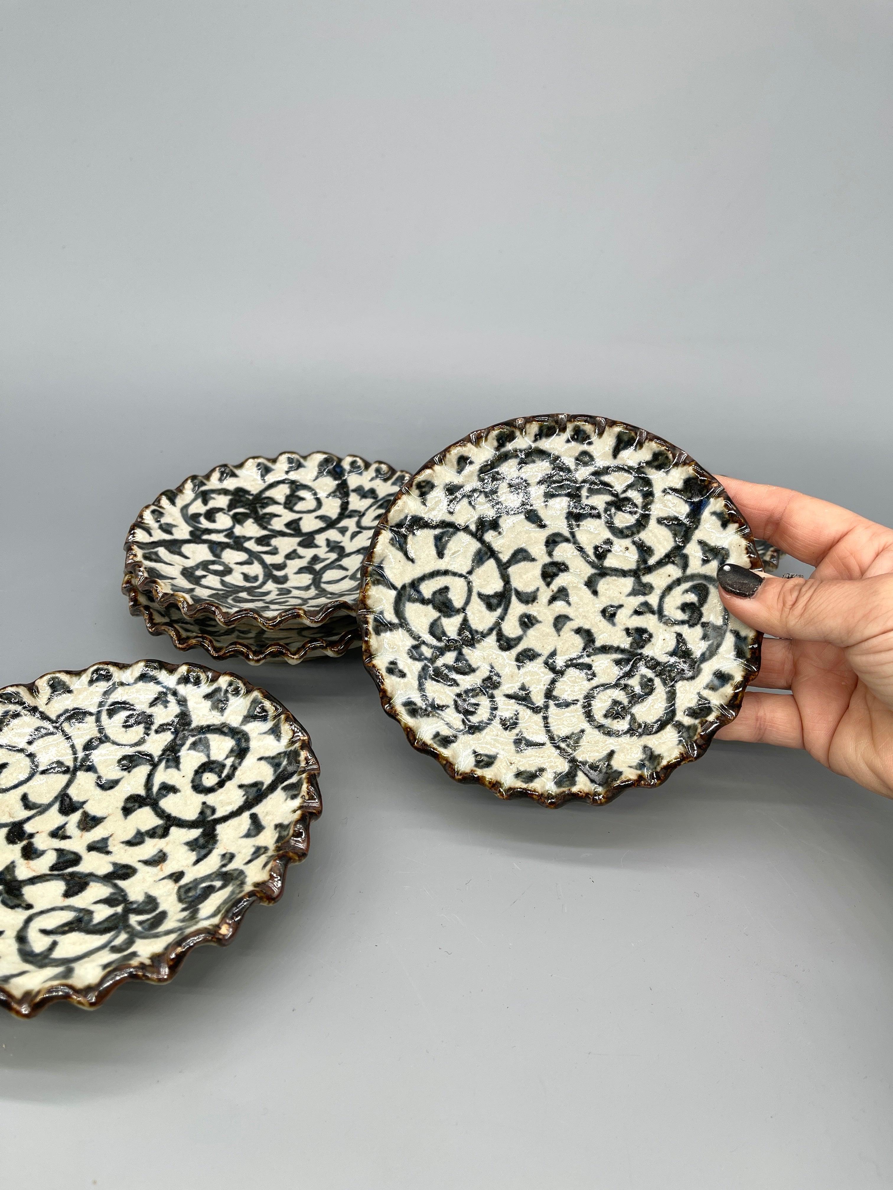 Set of Five Vintage Japanese Side Plates, Arita Ware