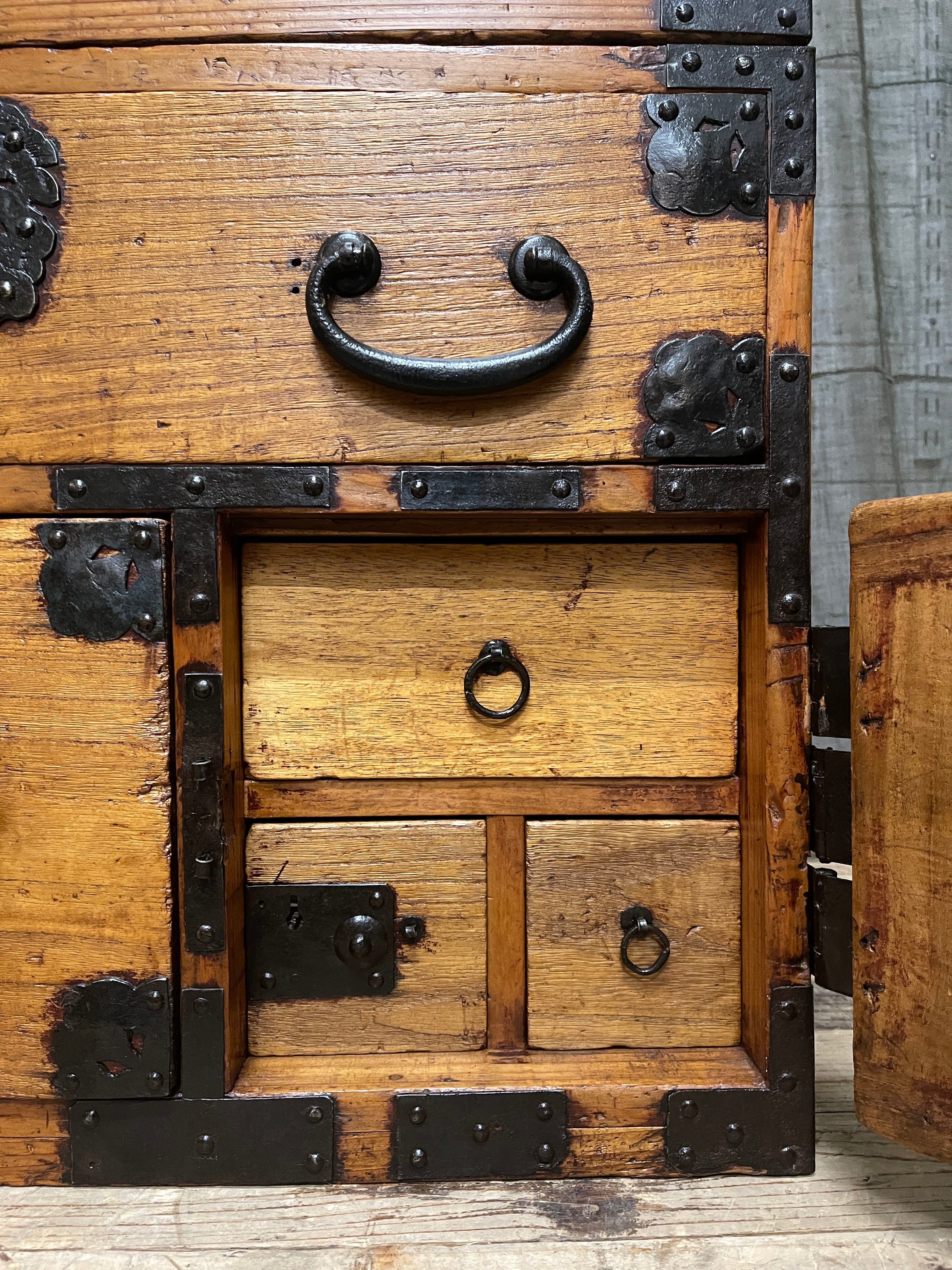 Japanese Kimono Storage Chest-on-Chest, Isho Dansu - Paulownia & Cypress | Meiji