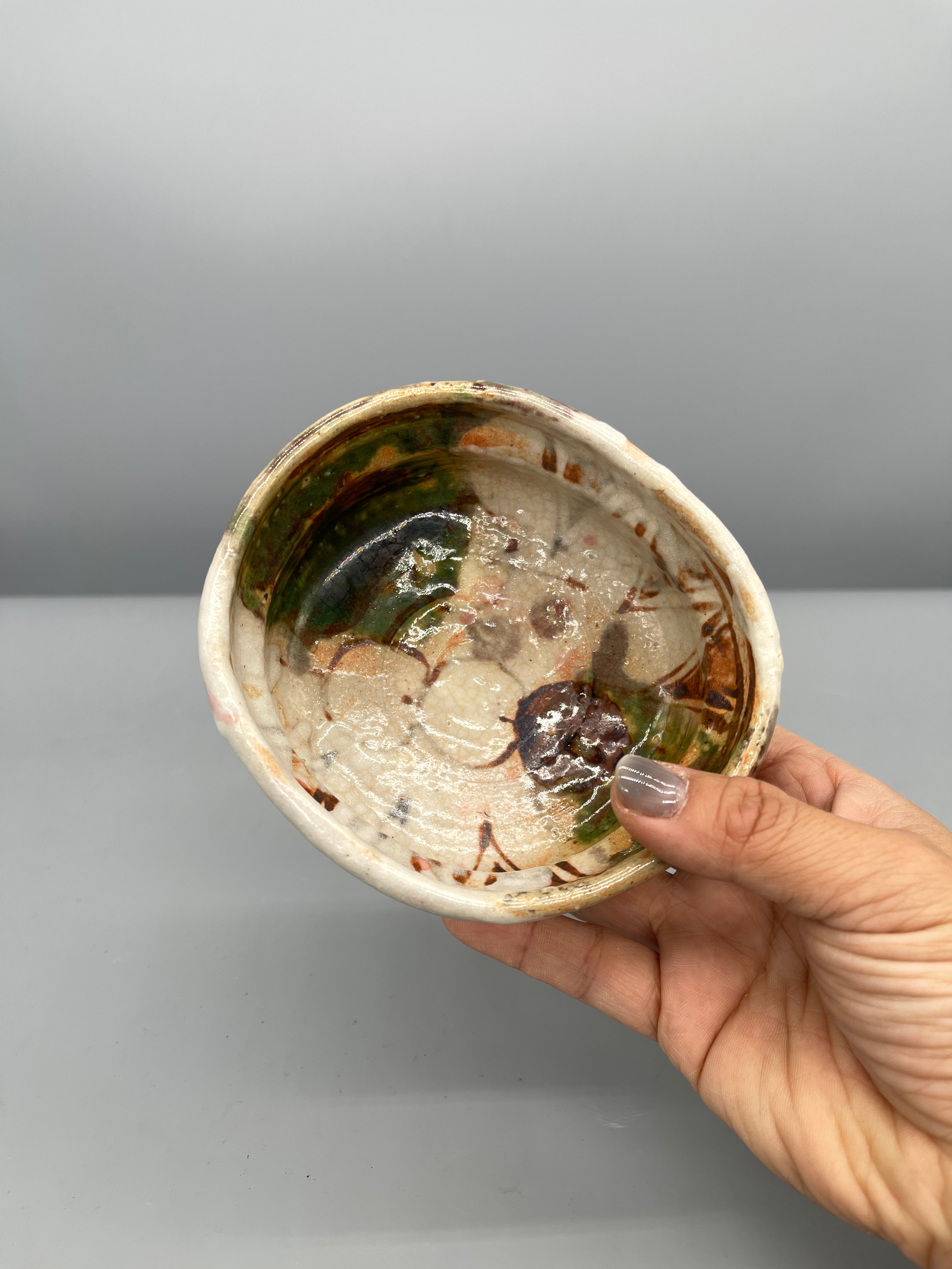 Japanese Chawan, Tea Bowl - Oribe Ware