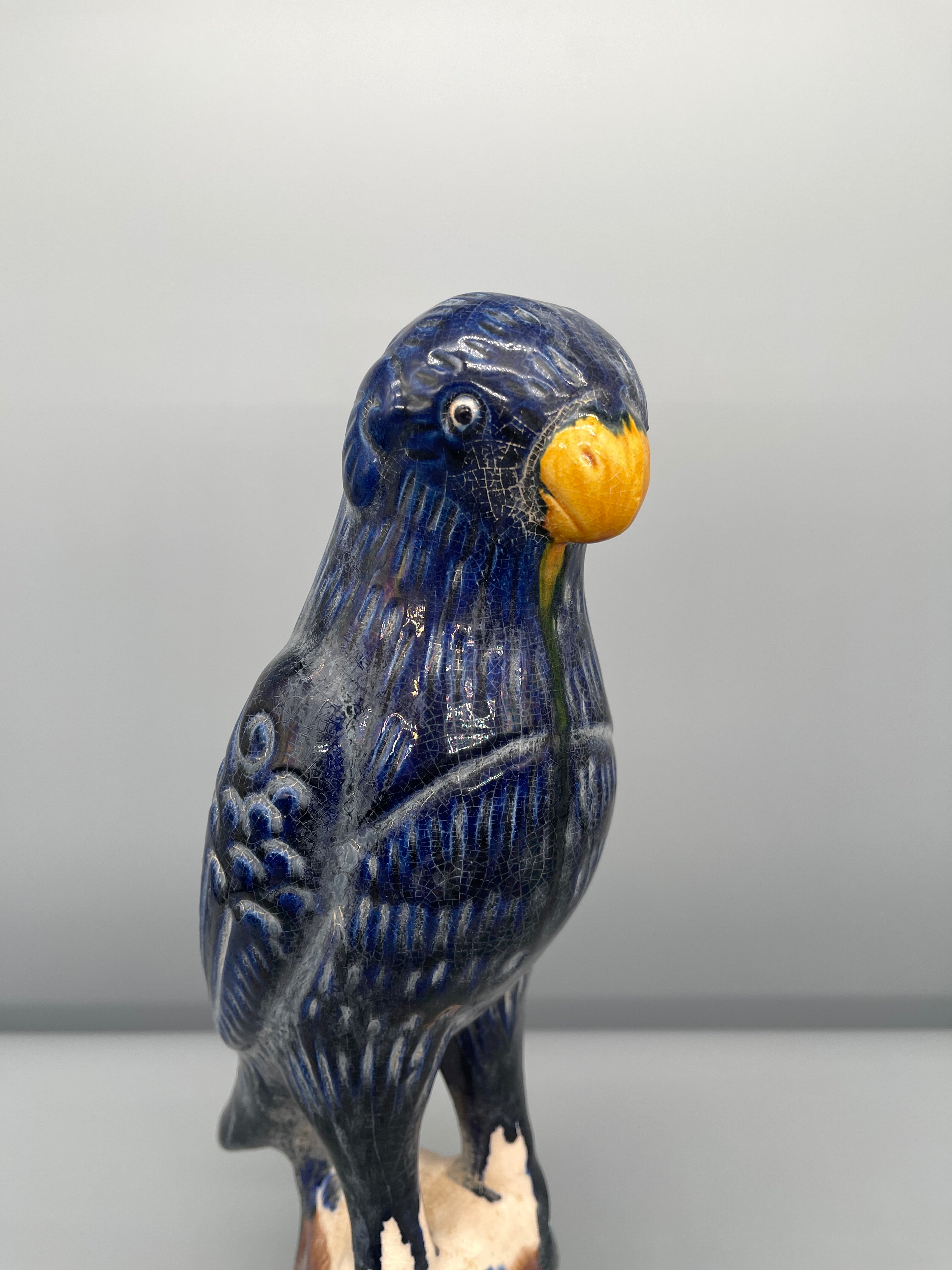 Chinese Ceramic Indigo Blue Parrots