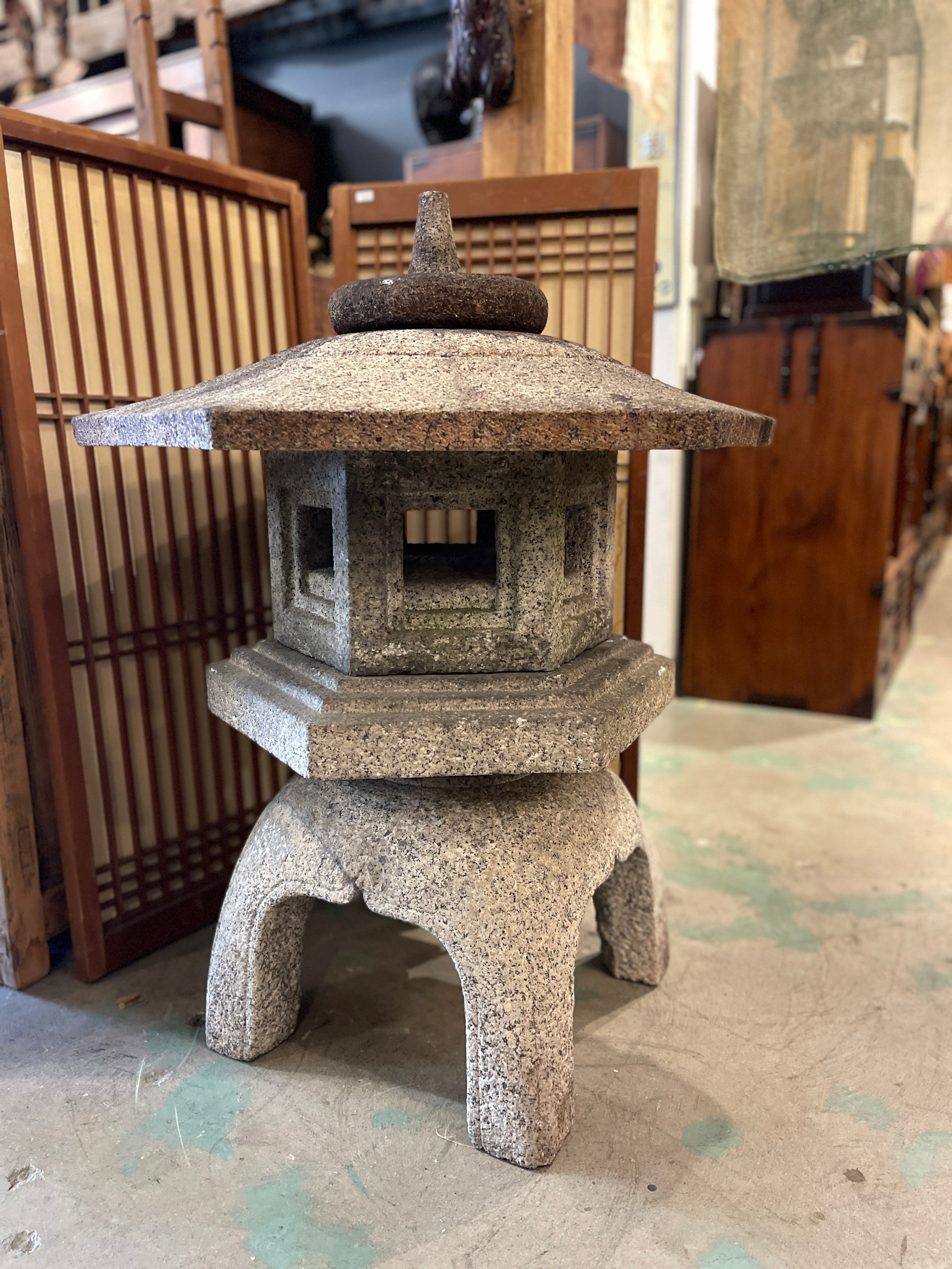 Japanese Yukimi Snow Garden Lantern - Granite | Early 20th Century