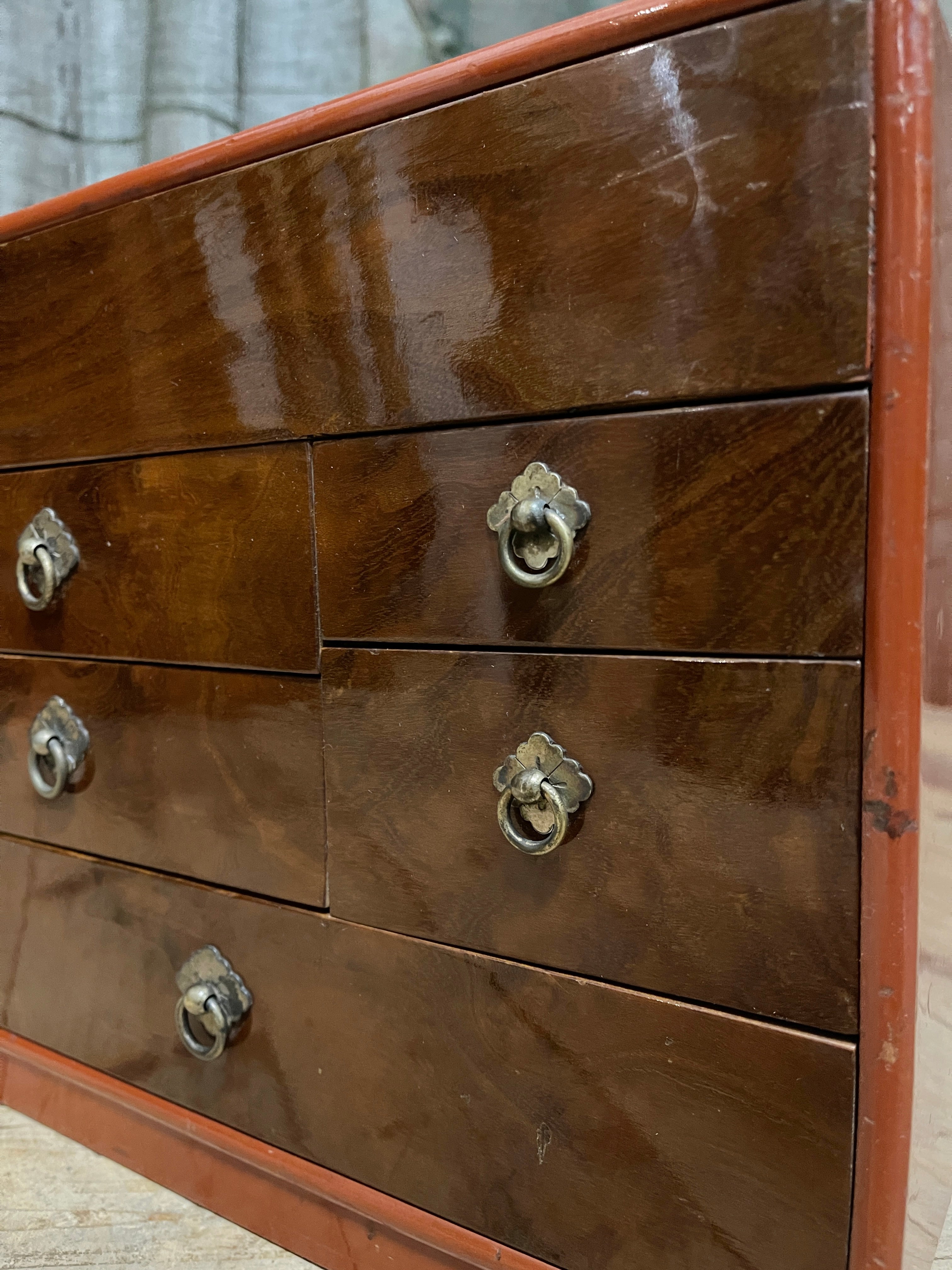 Vintage Japanese Lacquered Sewing Box, Hari Bako | 1930's
