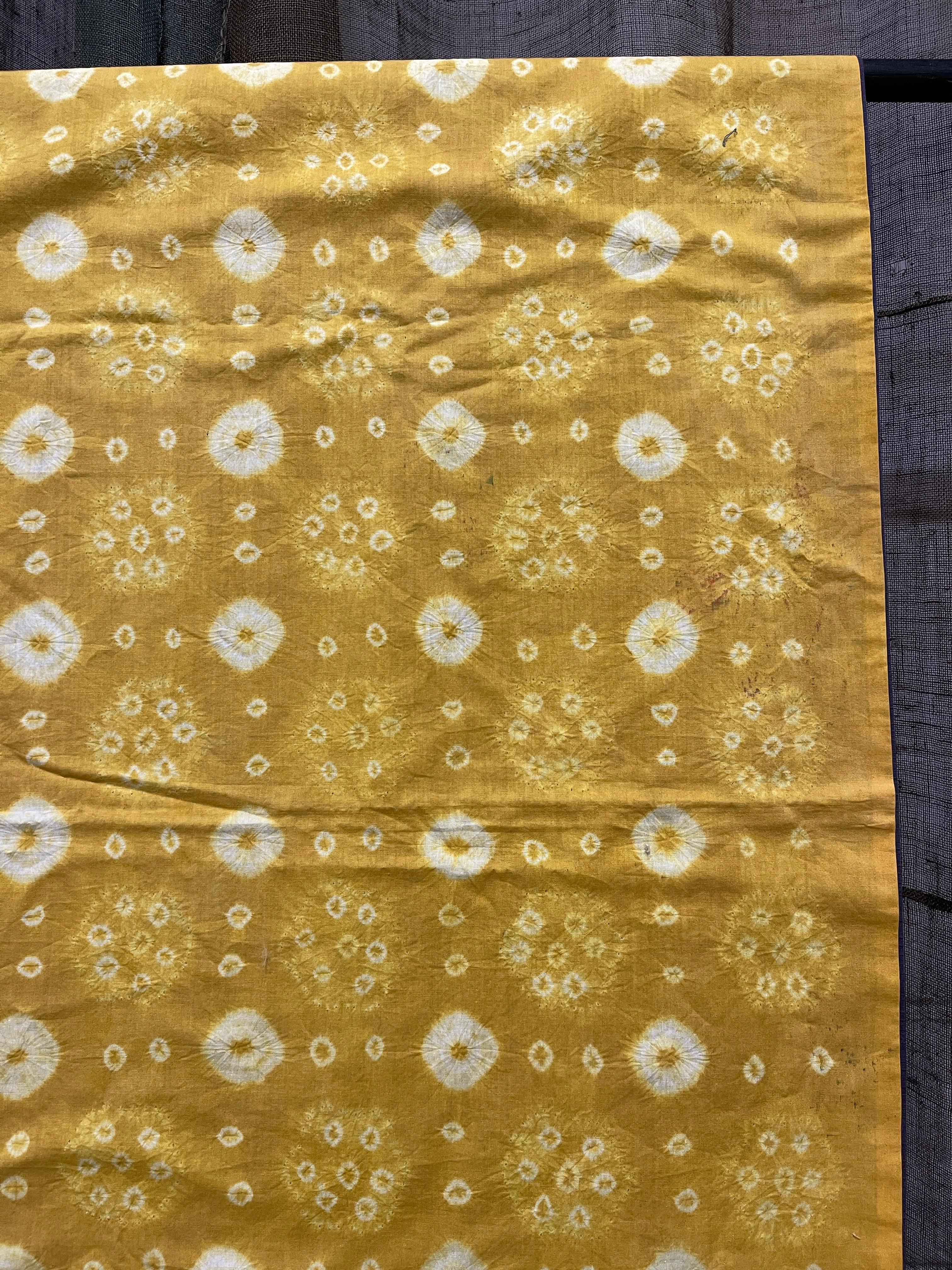 Vintage Japanese Yellow Shibori Cotton  | 1950's