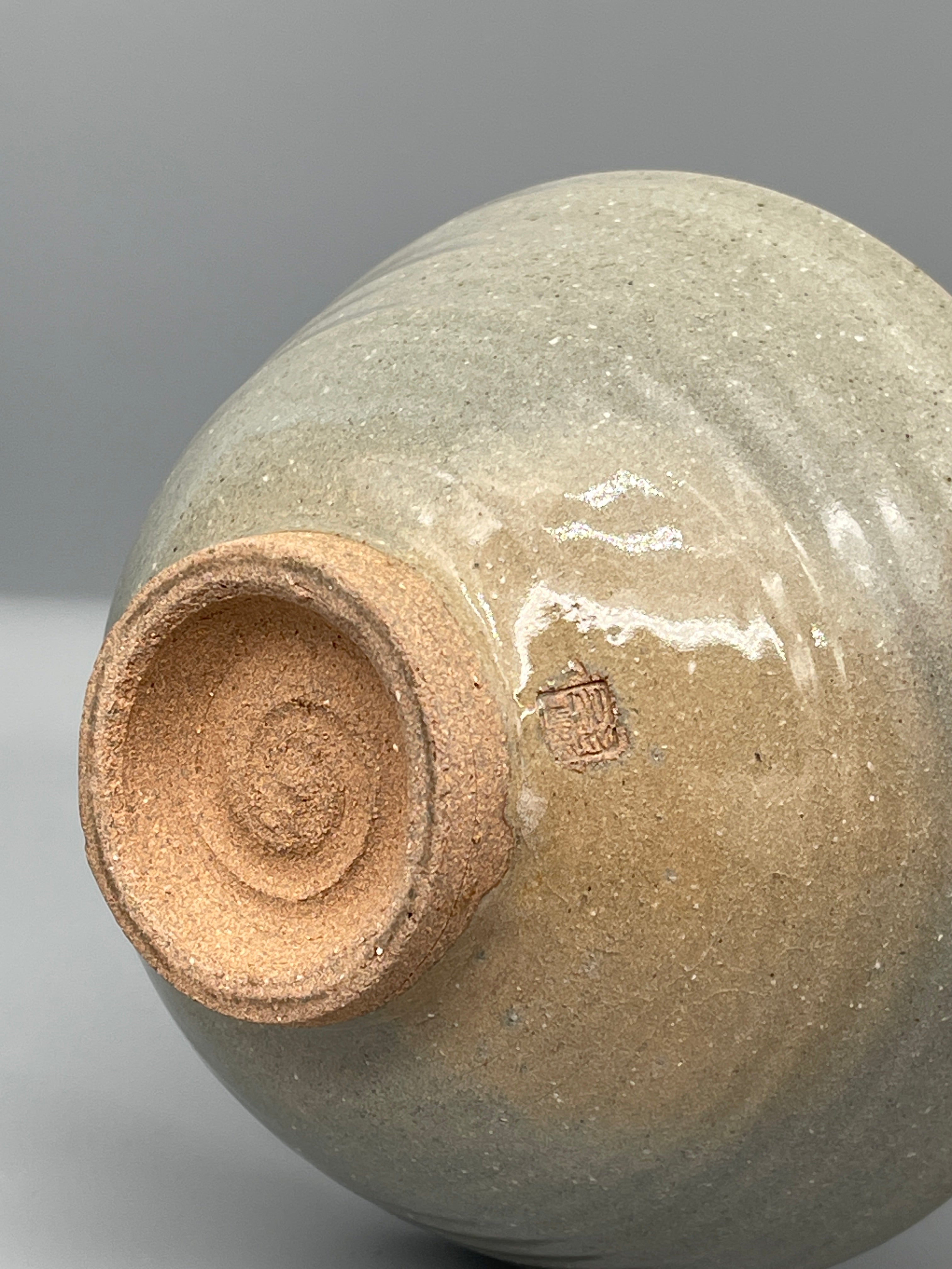 Vintage Japanese Chawan Tea Bowl - Stoneware, Pale Grey Glaze