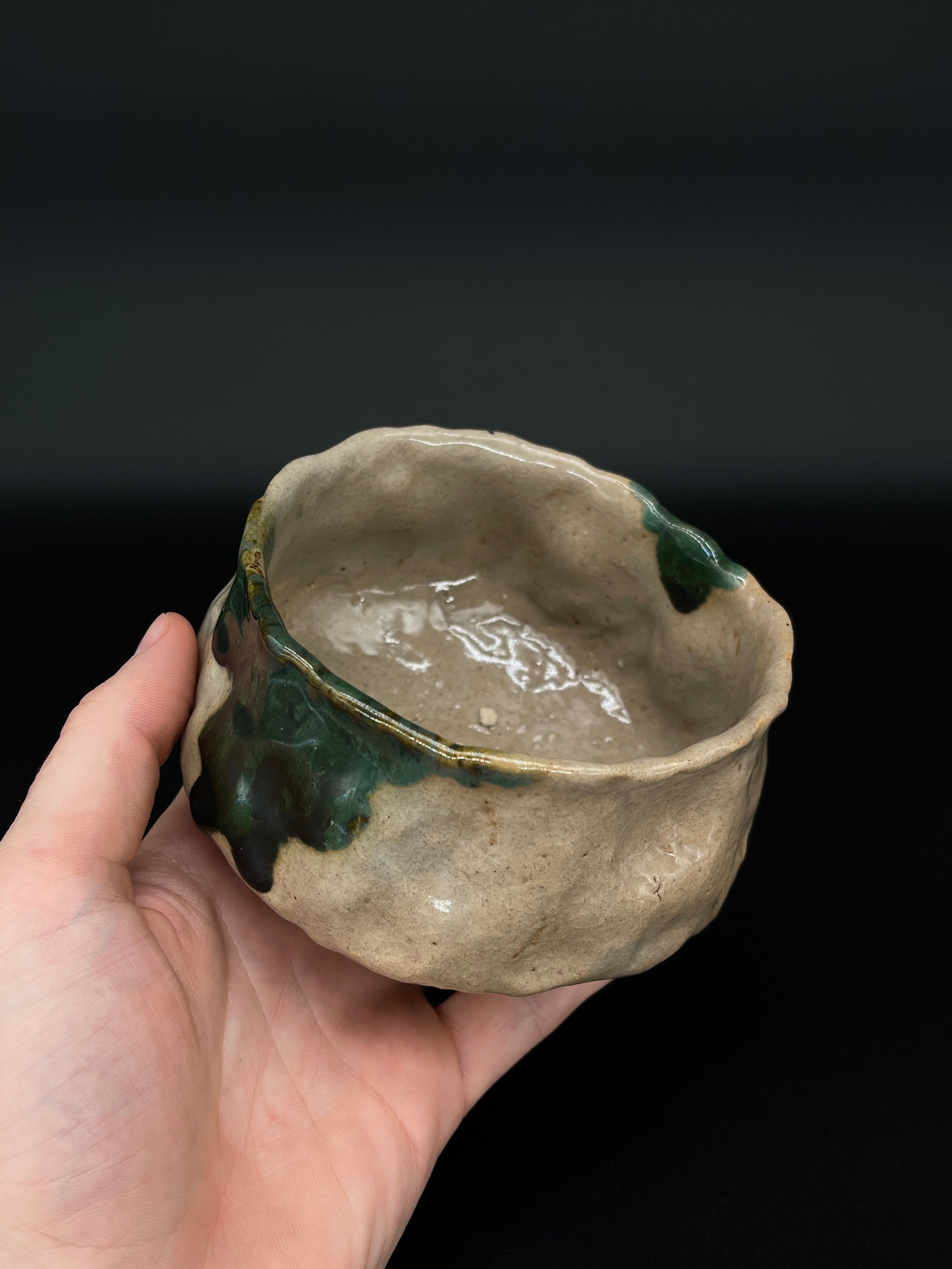 Japanese Chawan, Tea Bowl - Oribe Ware