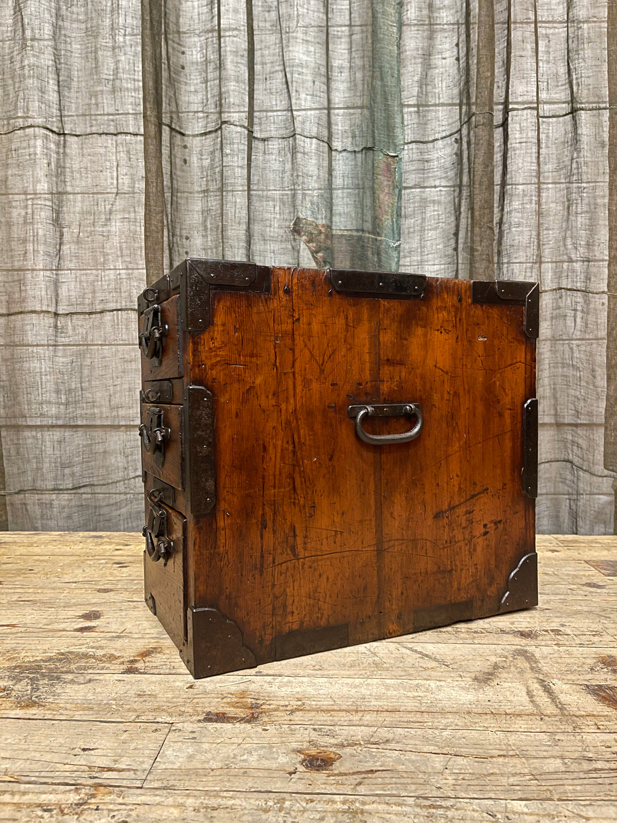 Rare Japanese Police Document Chest - Cypress | Meiji