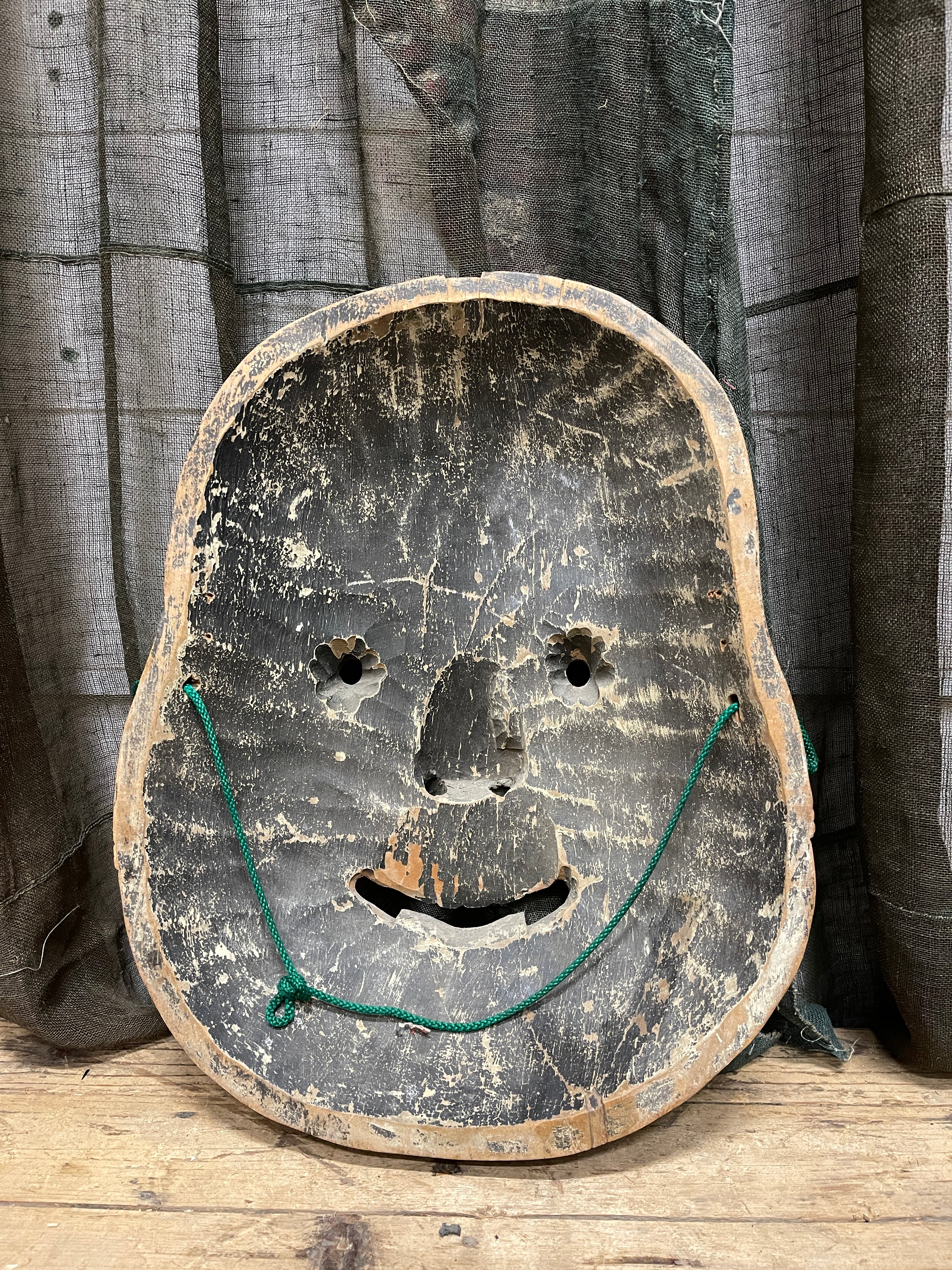 Large Hand Carved Otafuku Mask