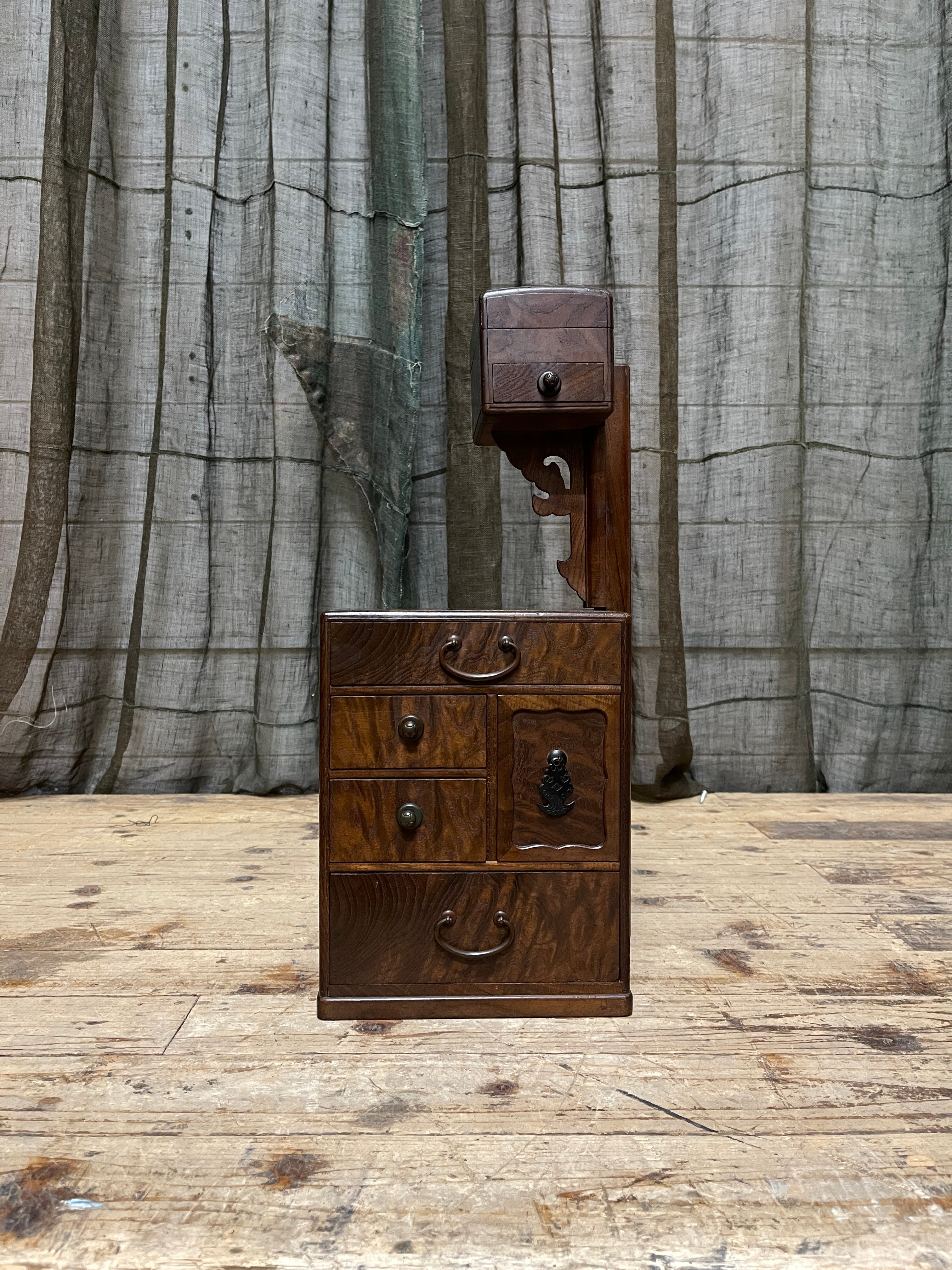 Vintage Japanese Sewing Box, Hari Bako - Elm | 1920's