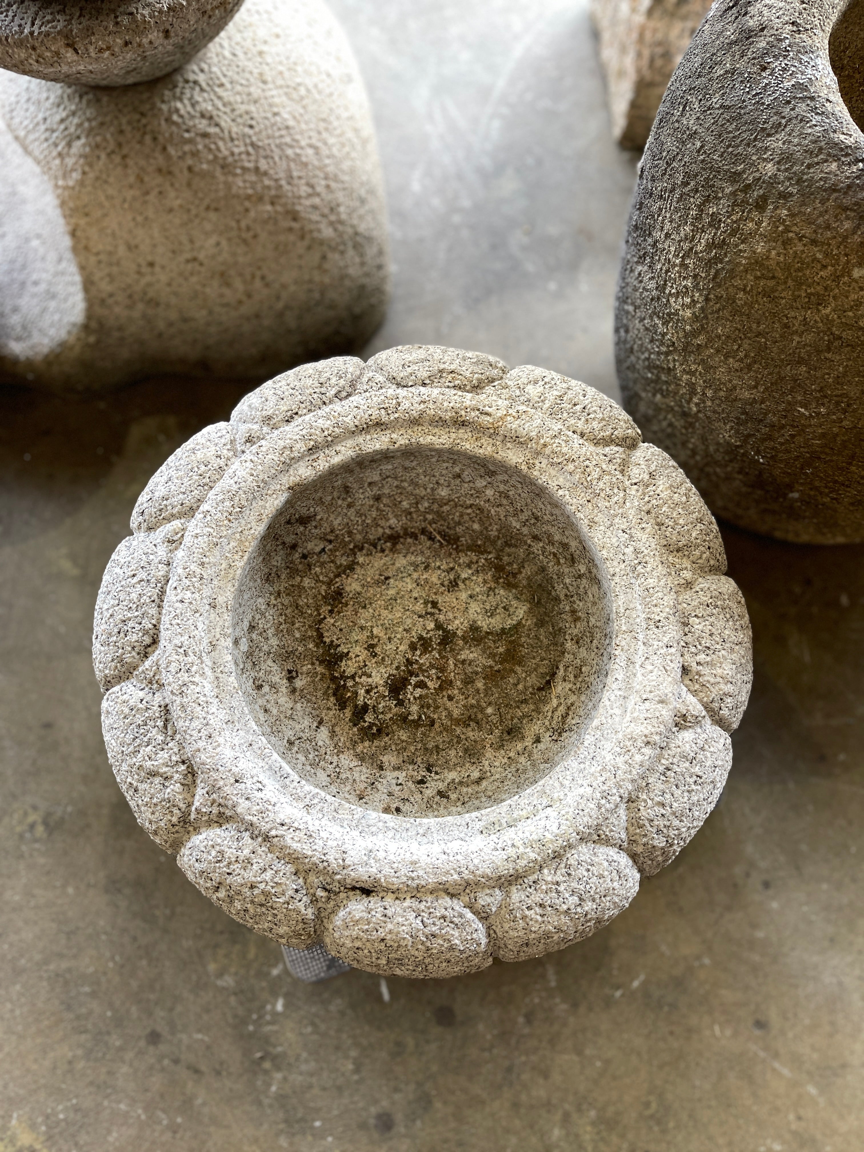 Japanese Kiku Chozubachi, Stone Water Basin - Granite | Mid 20th Century