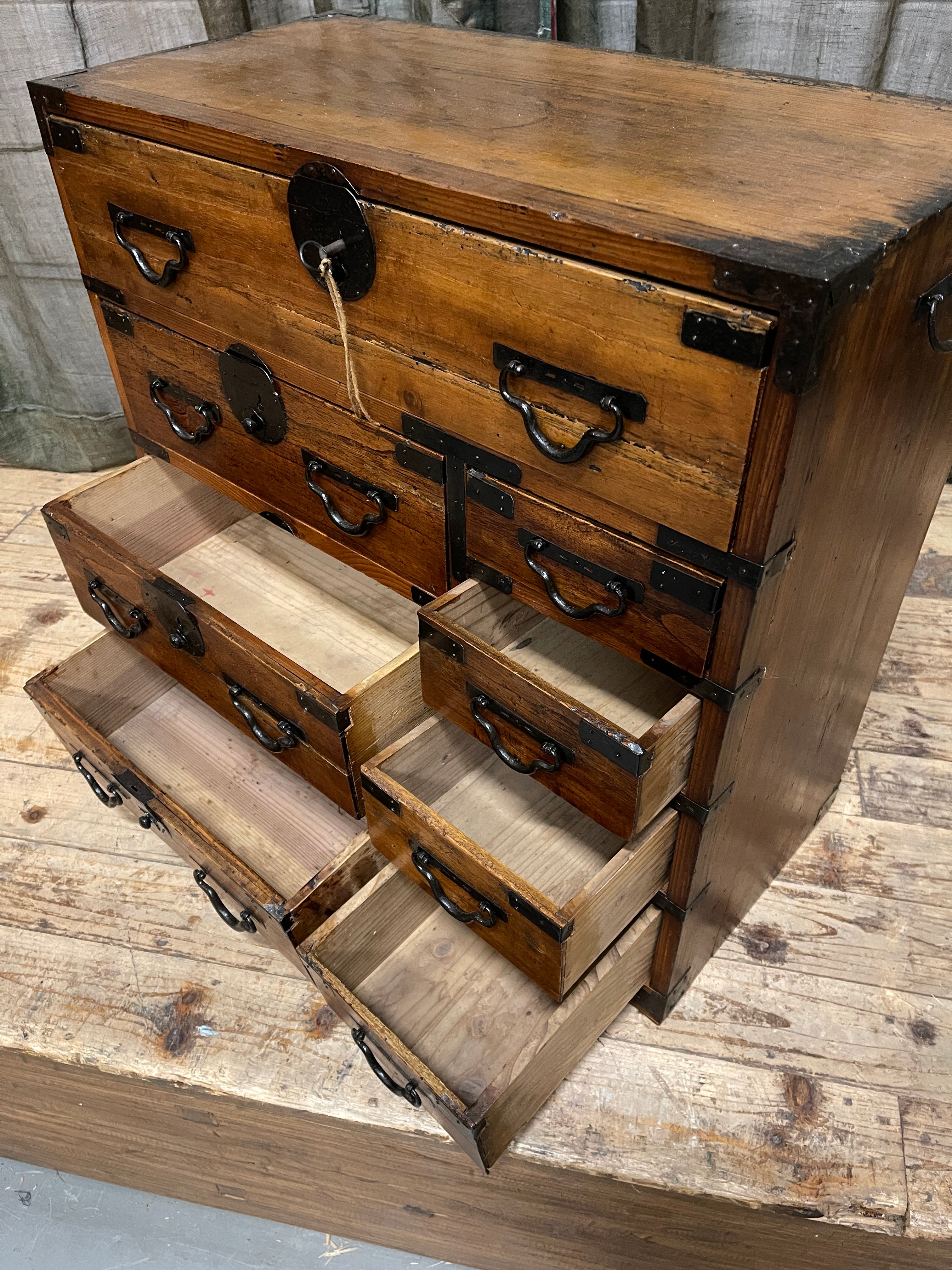 Ko Dansu, Japanese Side Cabinet - Paulownia & Cypress |Meiji