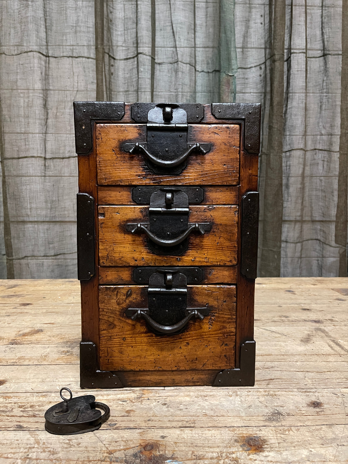 Rare Japanese Police Document Chest - Cypress | Meiji