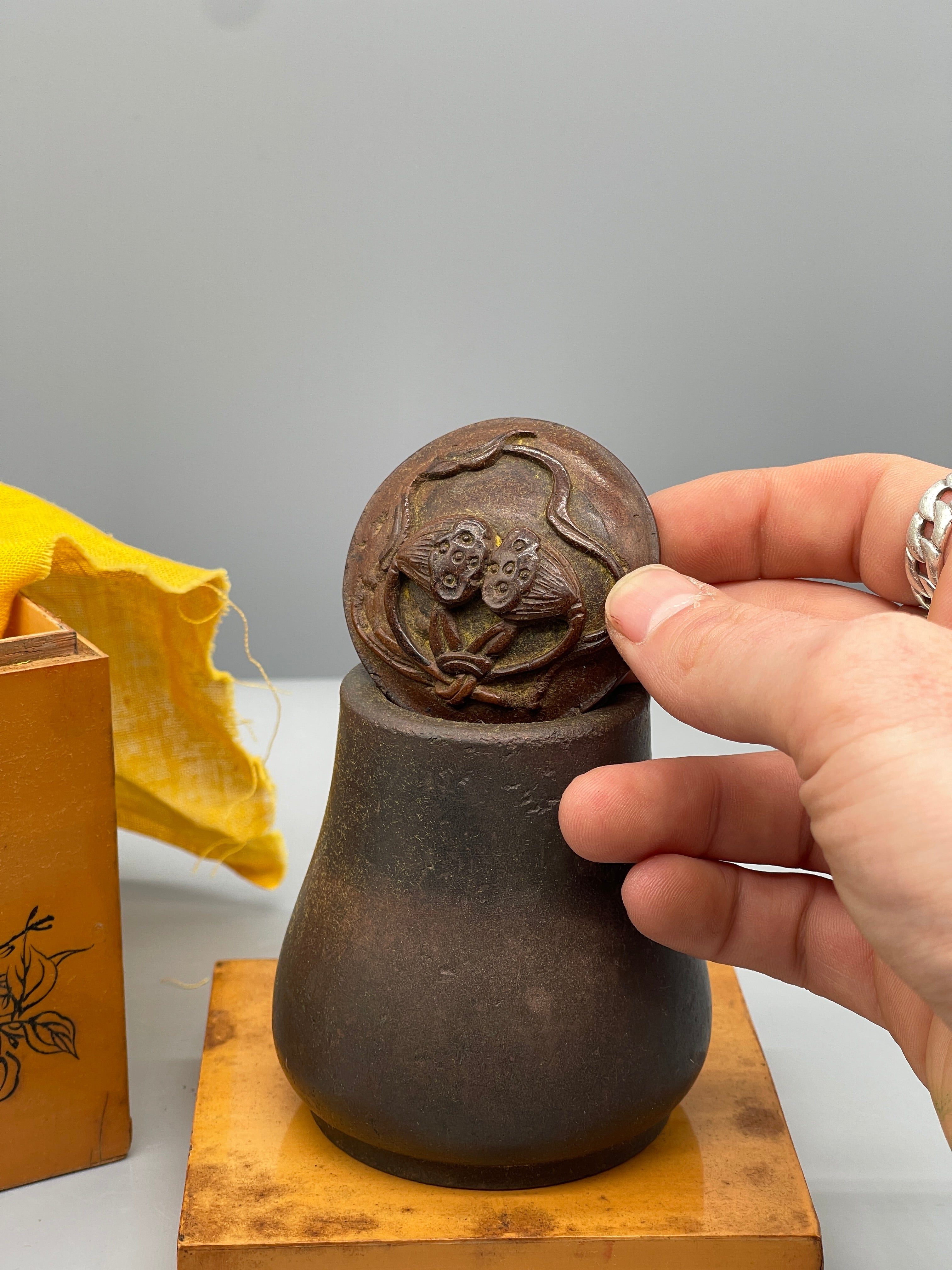 Vintage Japanese Bronze Kogo, Incense Container