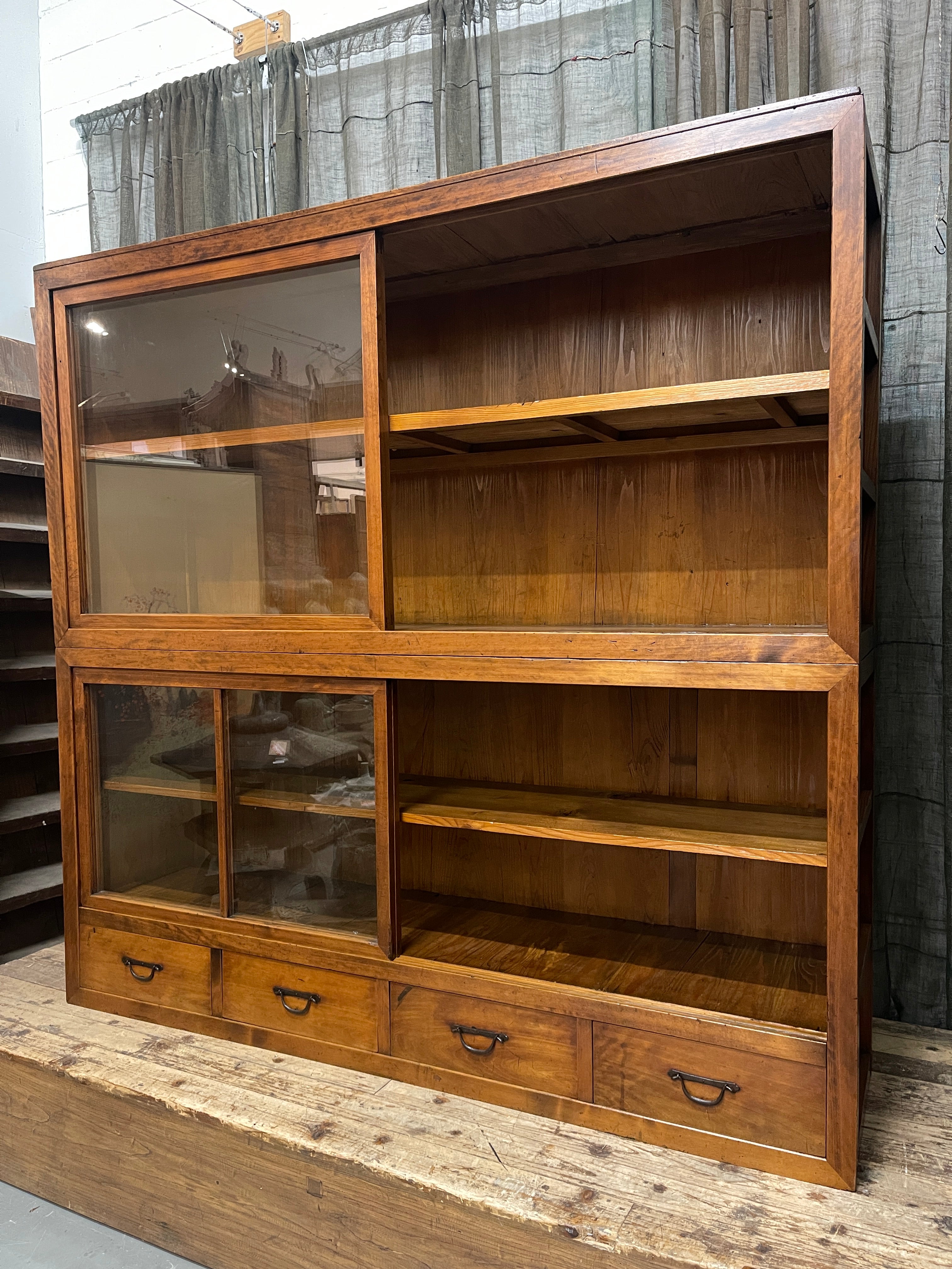 Japanese Shop Display Cabinet, Misedansu - Cedar & Cypress | Meiji