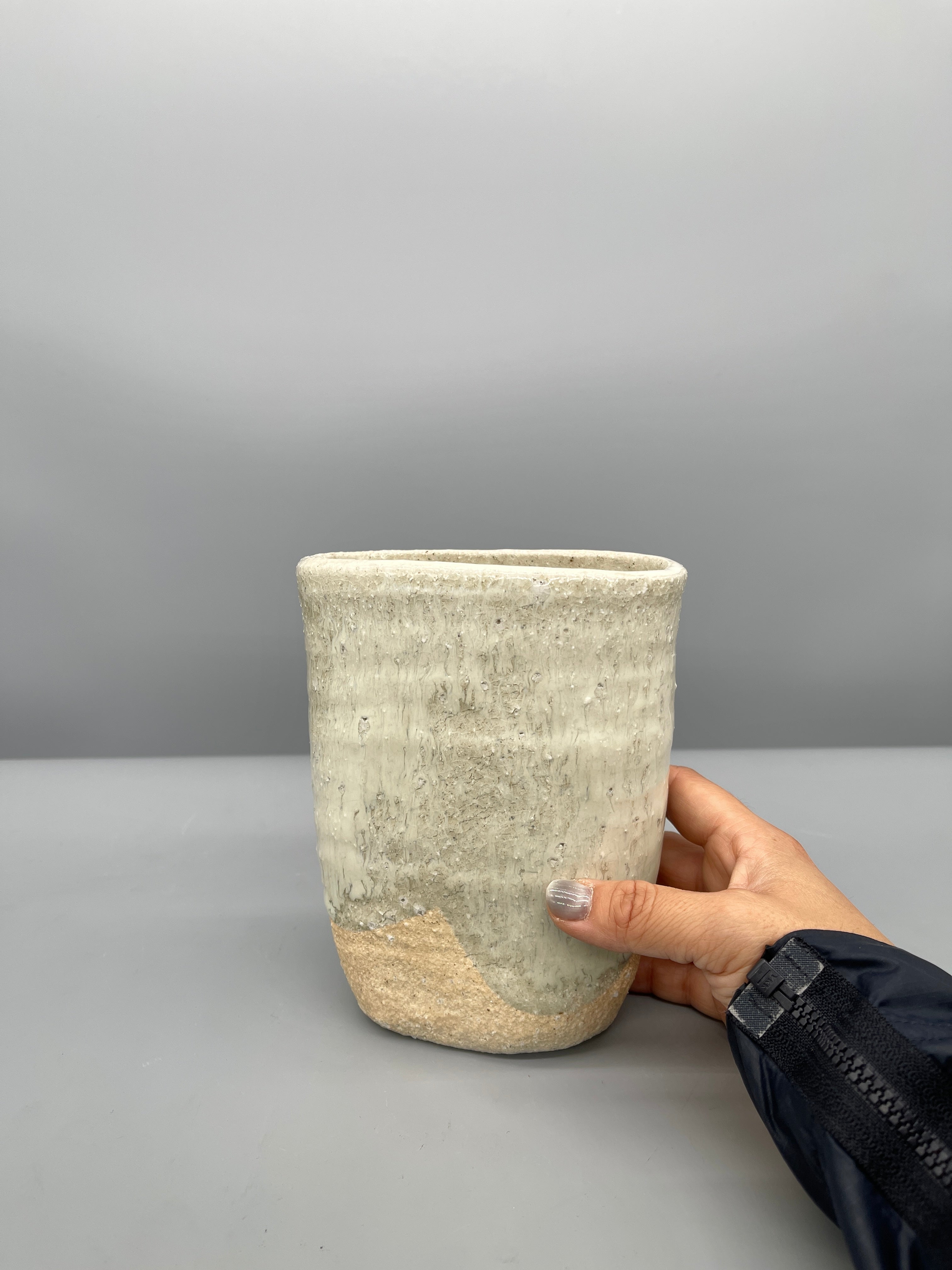Vintage Japanese Pottery Wall Hanging Vase