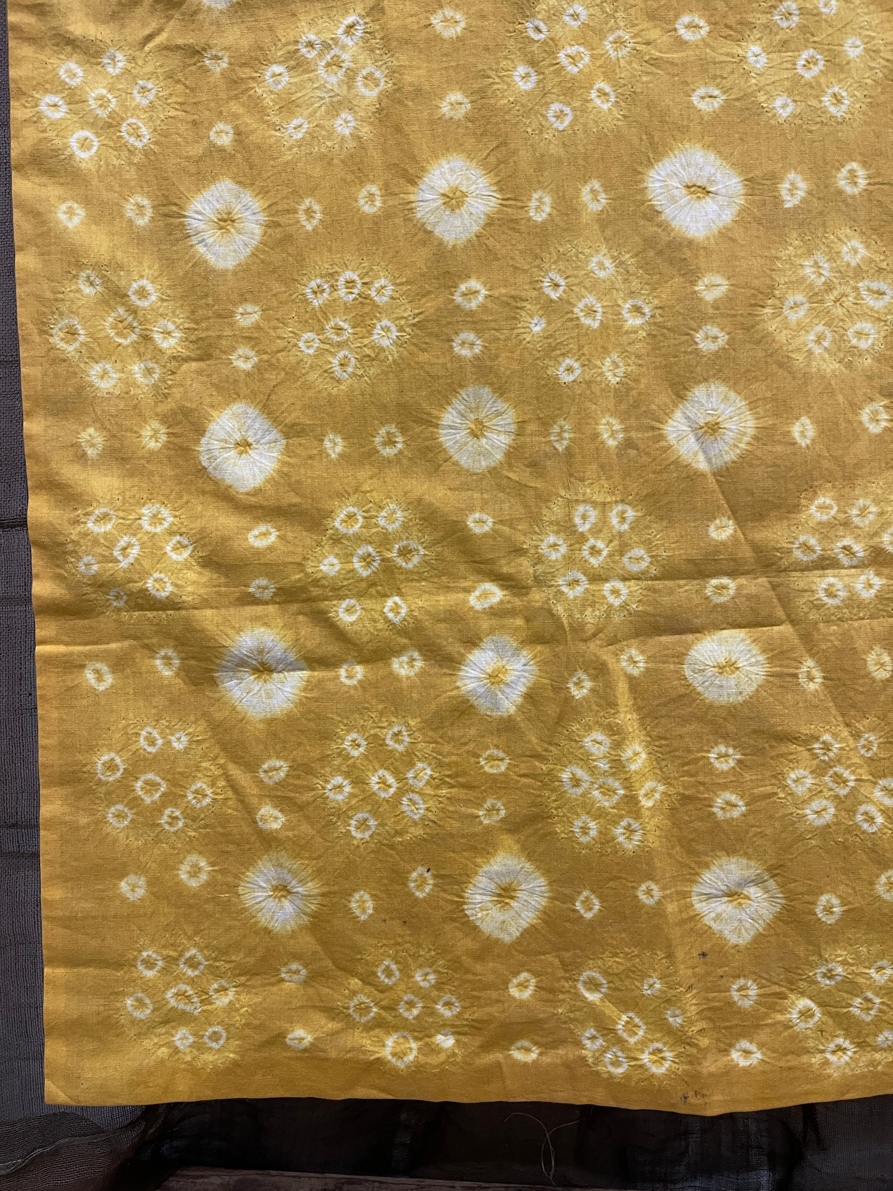 Vintage Japanese Yellow Shibori Cotton  | 1950's