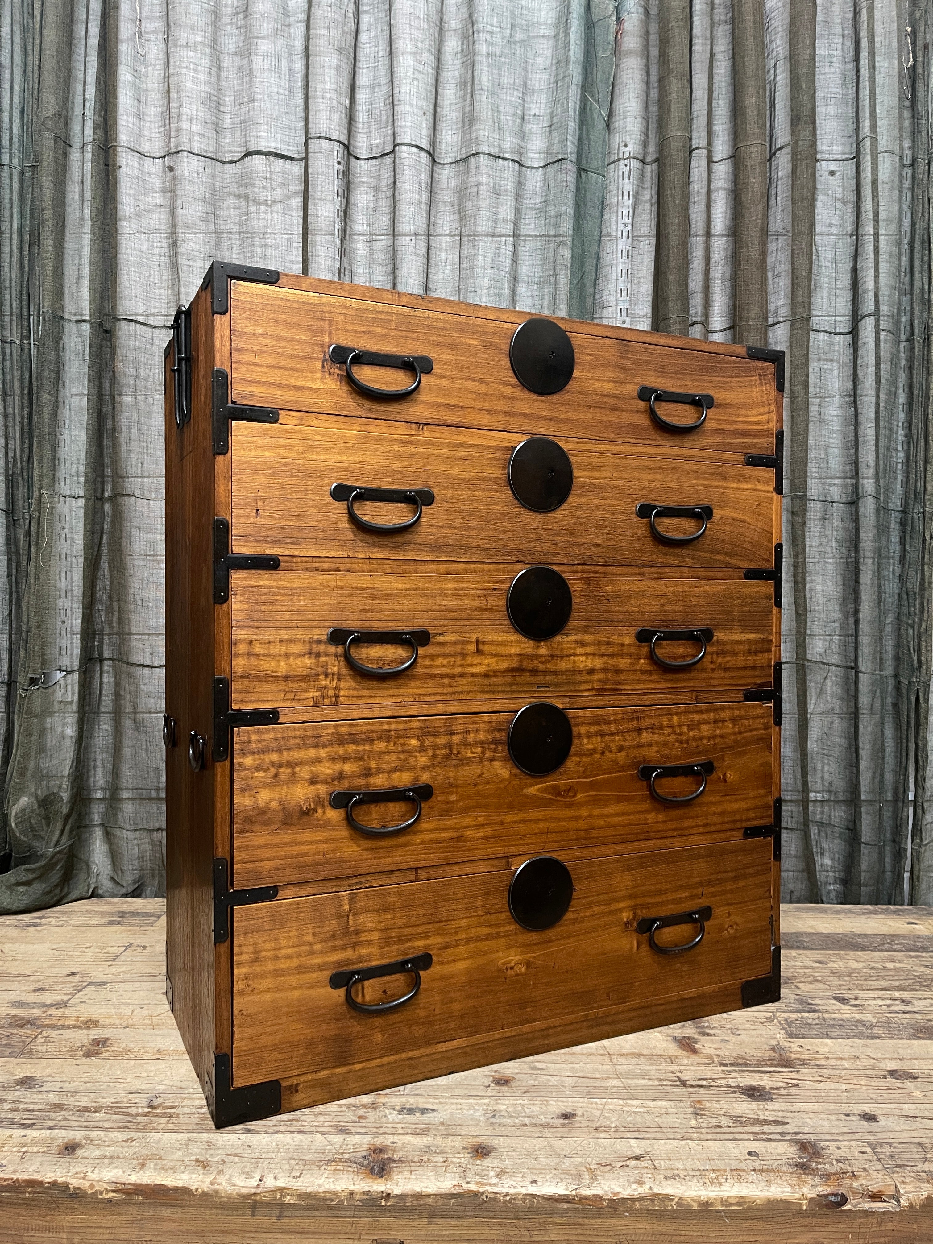 Japanese Kimono Chest of Drawers - Cypress, Paulownia | Meiji, c.1910