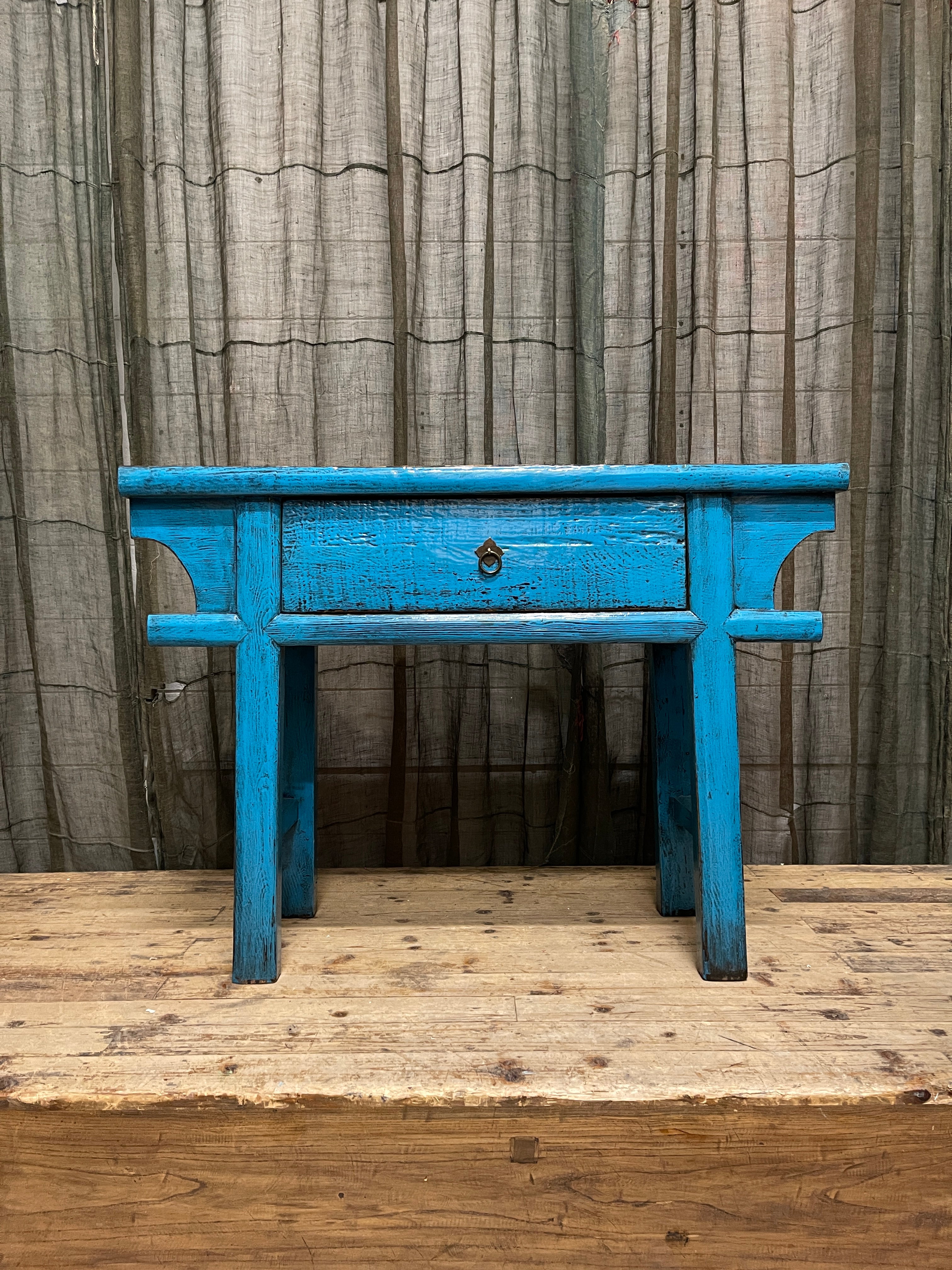 Chinese Blue Lacquered Hall Table