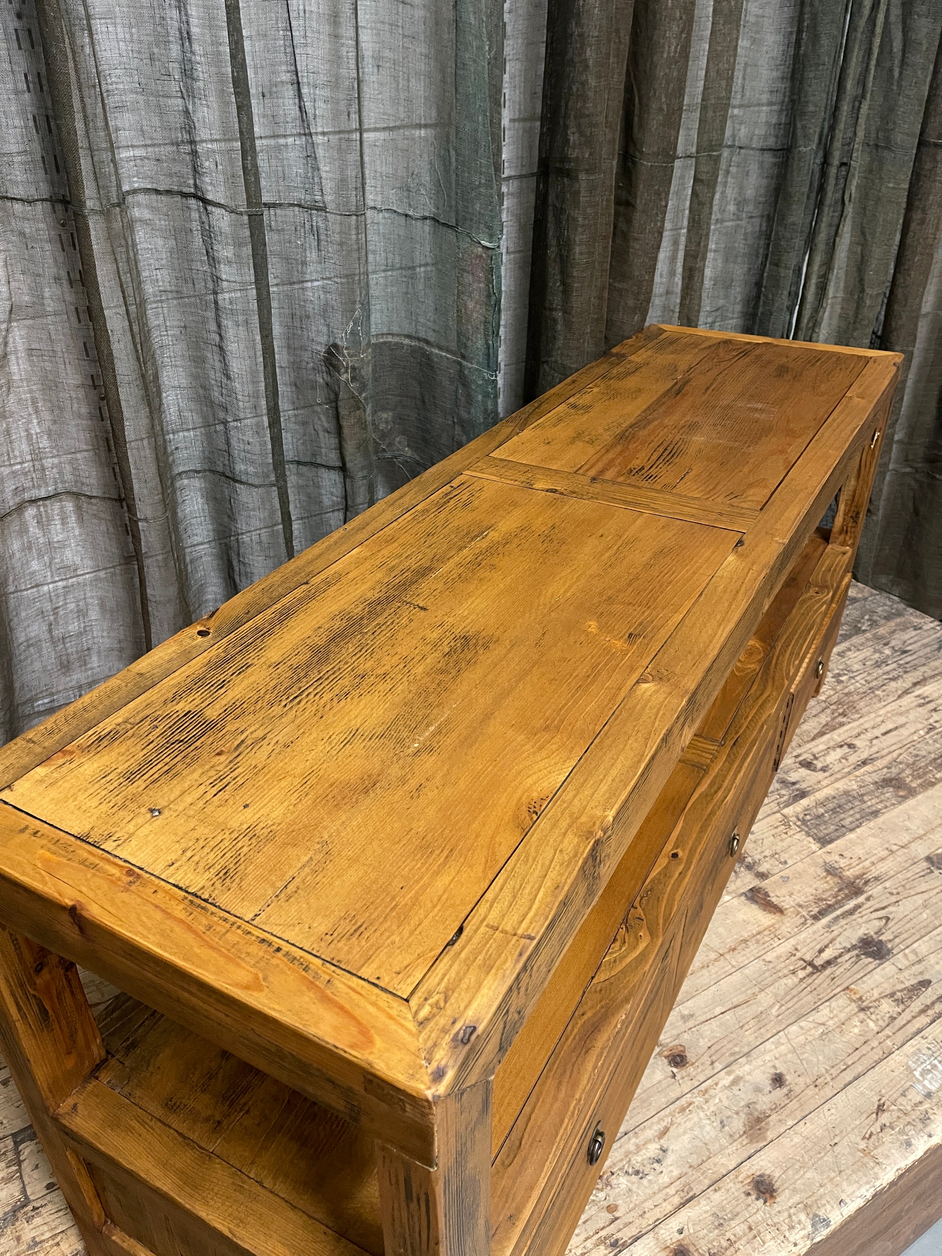Low Chinese Timber Cabinet, Recycled Cypress Wood