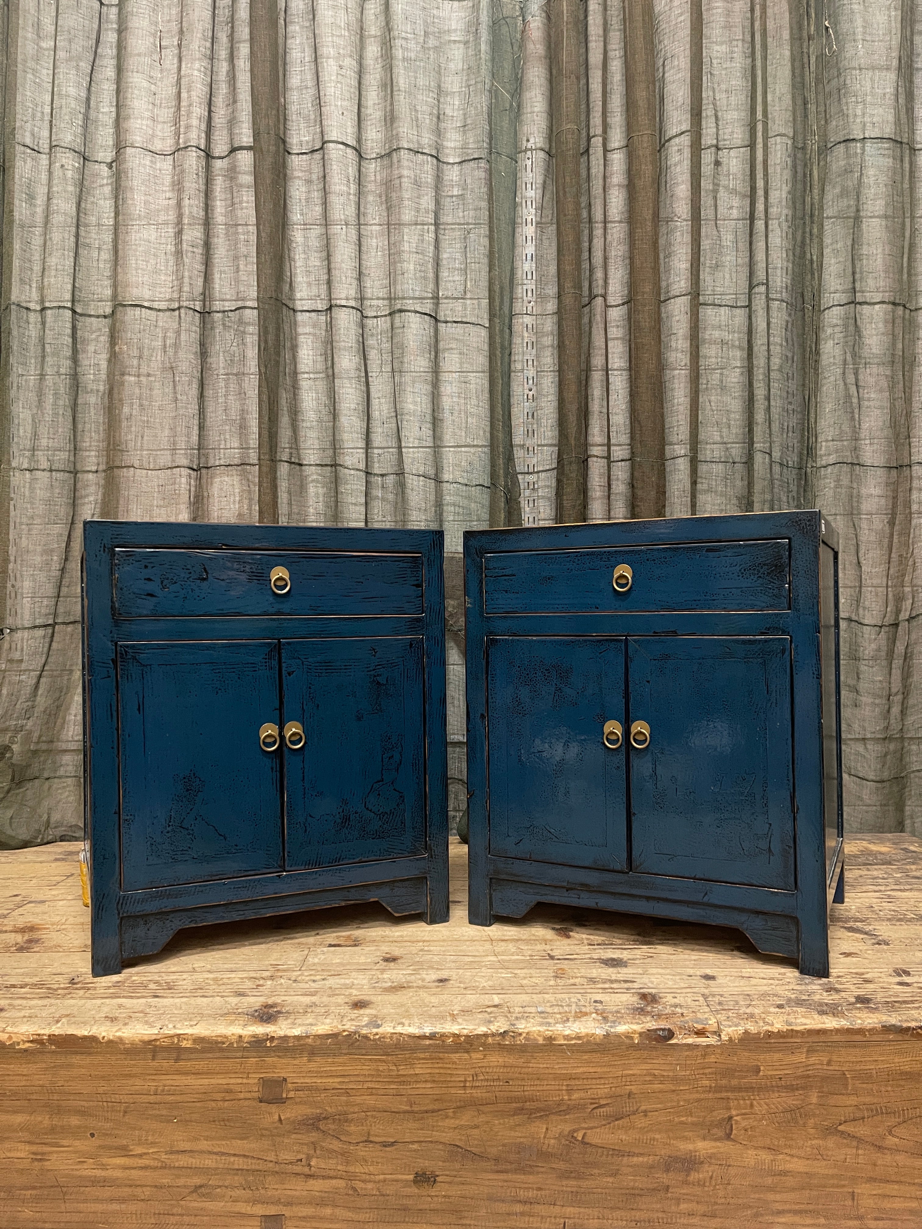 Provincial Style Chinese Lacquered Side Cabinet