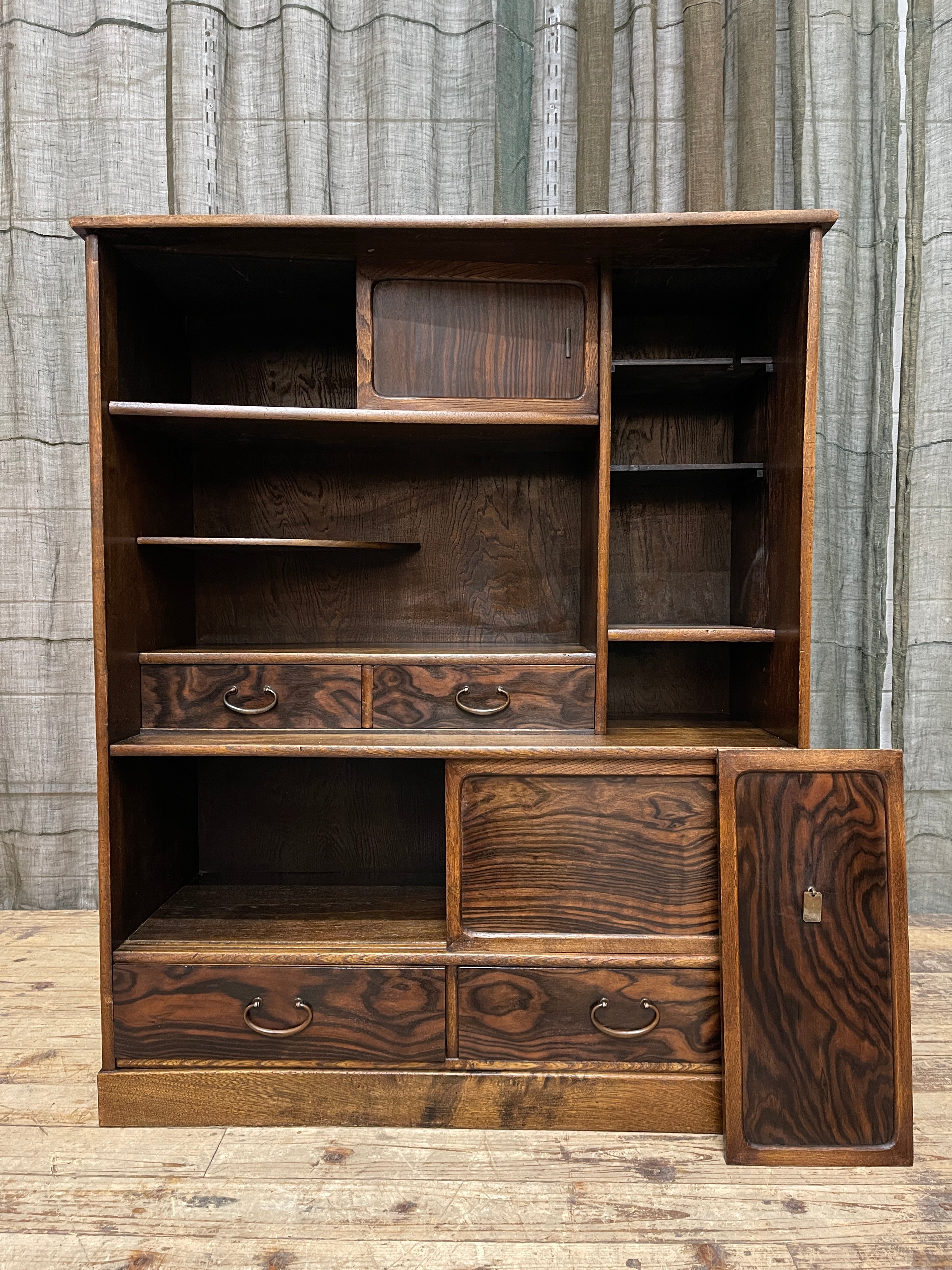 Cha Dana, Japanese Tea Cabinet - Elm & Persimmon | Midcentury