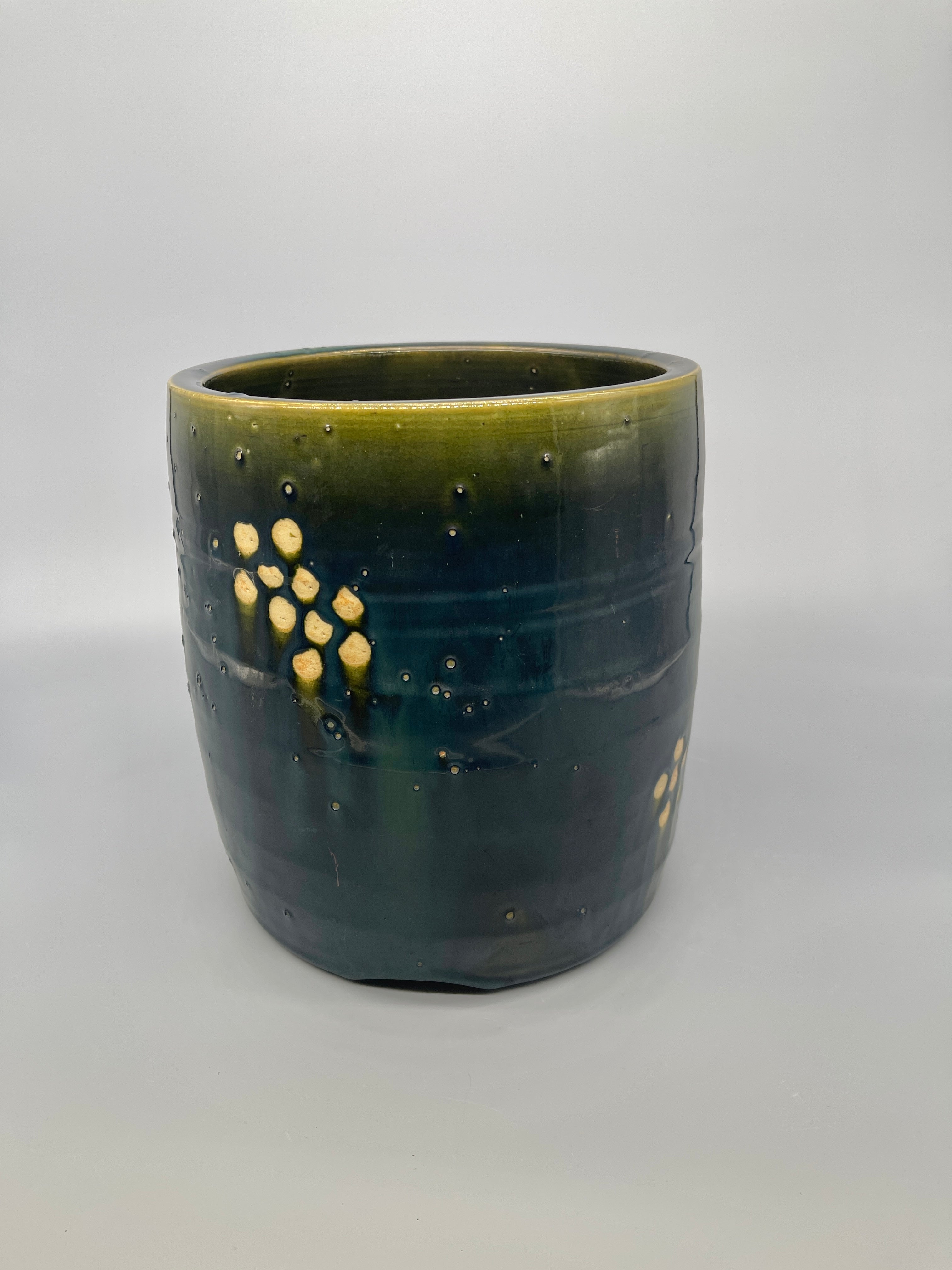 Vintage Japanese ORIBE Pottery Hibachi Brazier