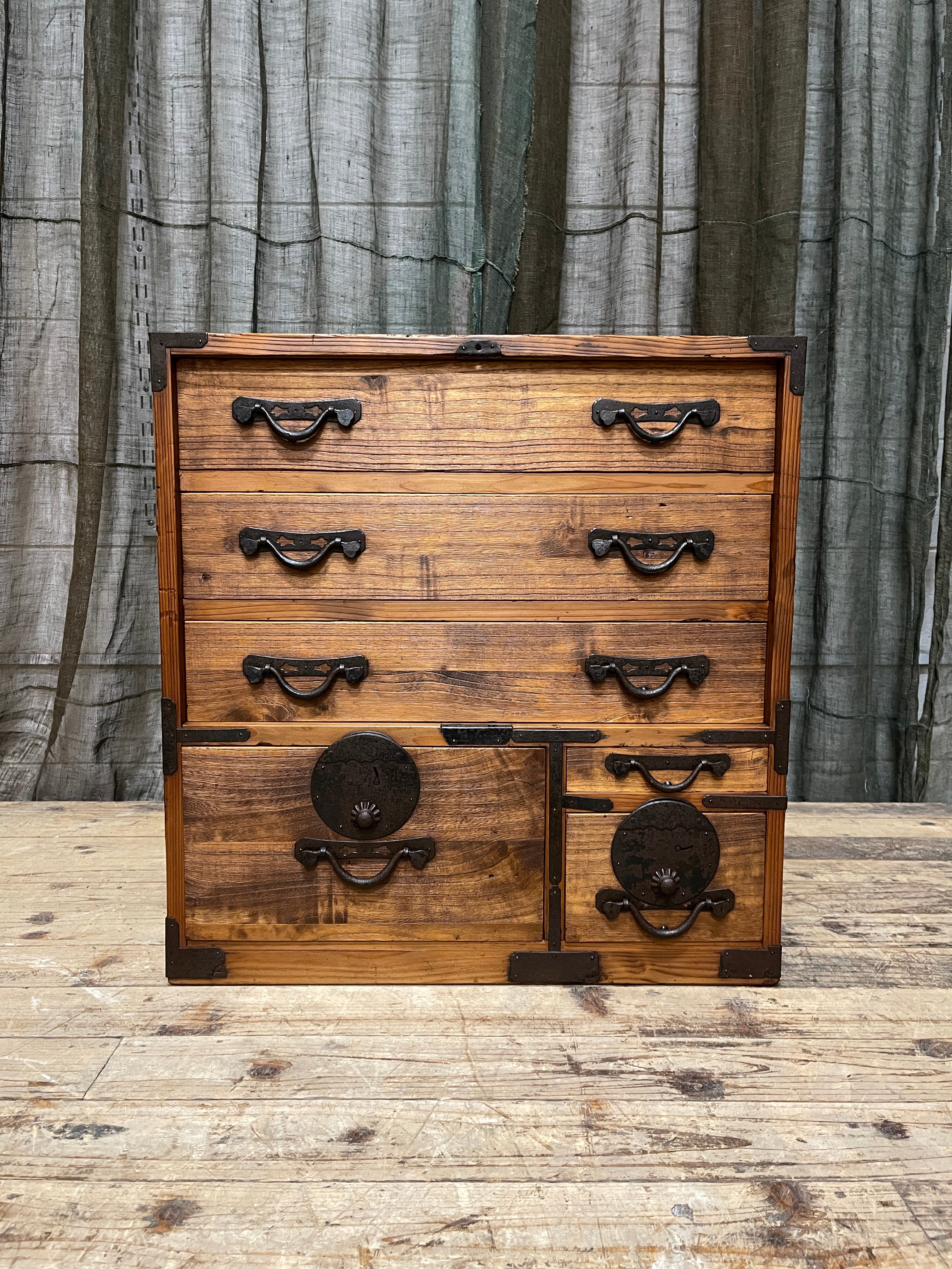 Ko Dansu, Japanese Side Cabinet - Paulownia & Cypress | Meiji
