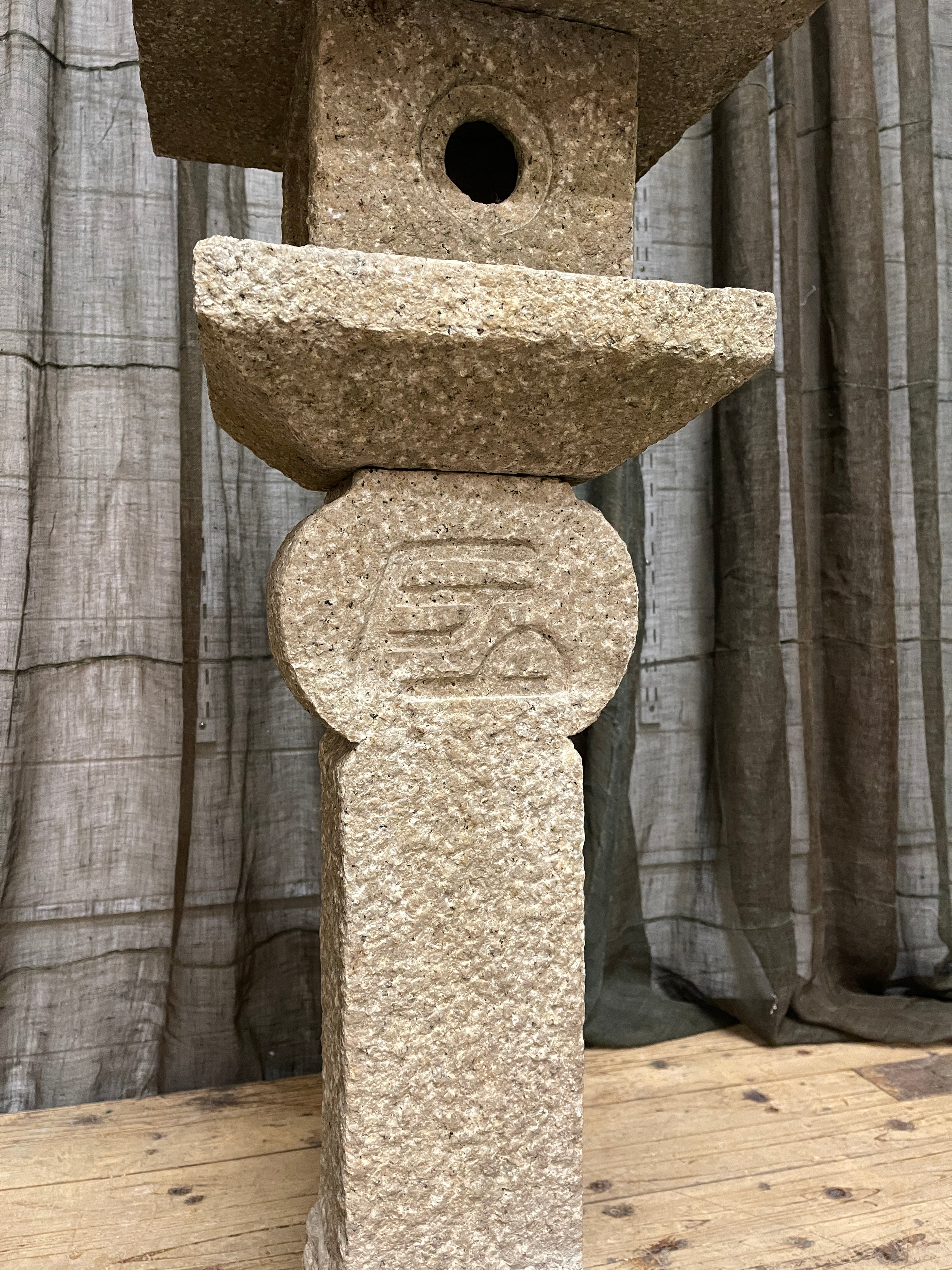 Small Japanese Stone Garden Lantern, Oribe - Granite | Mid 20th Century