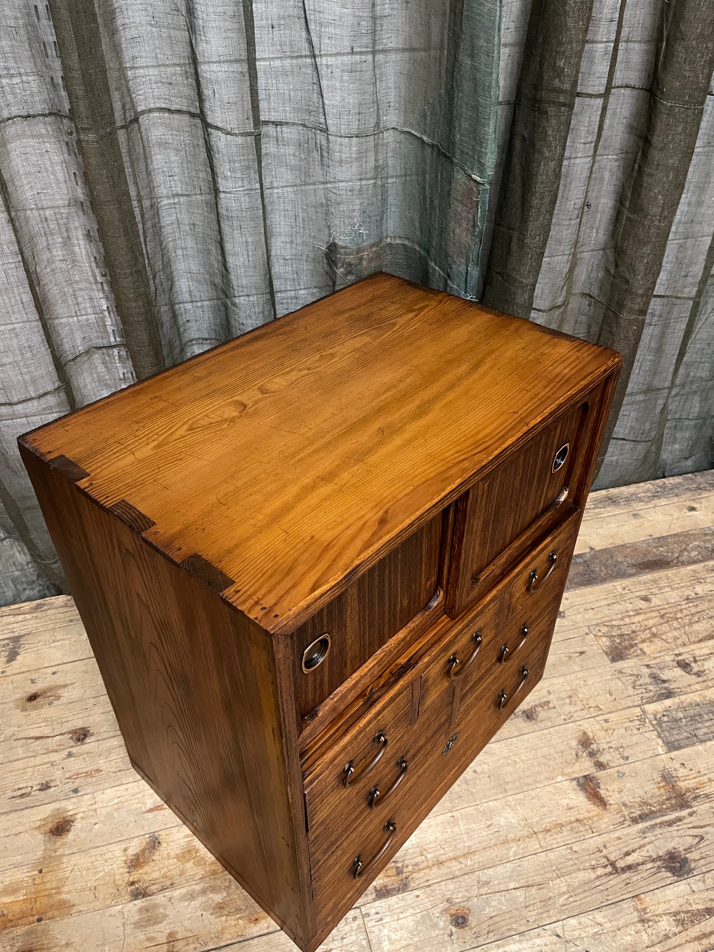 Ko Dansu, Japanese Side Cabinet - Cedar & Paulownia | Taisho