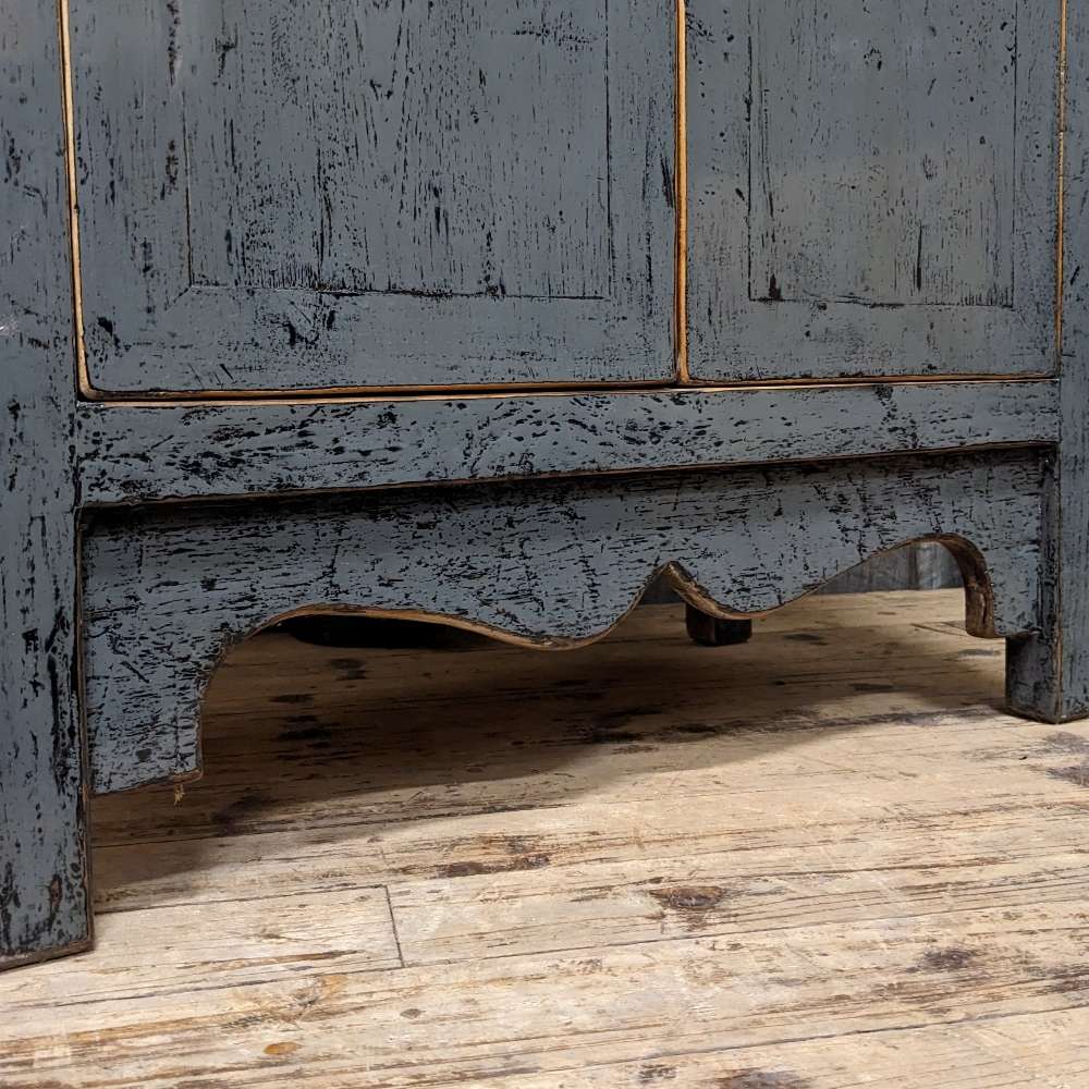 Provincial Style Chinese Grey Lacquered Cabinet