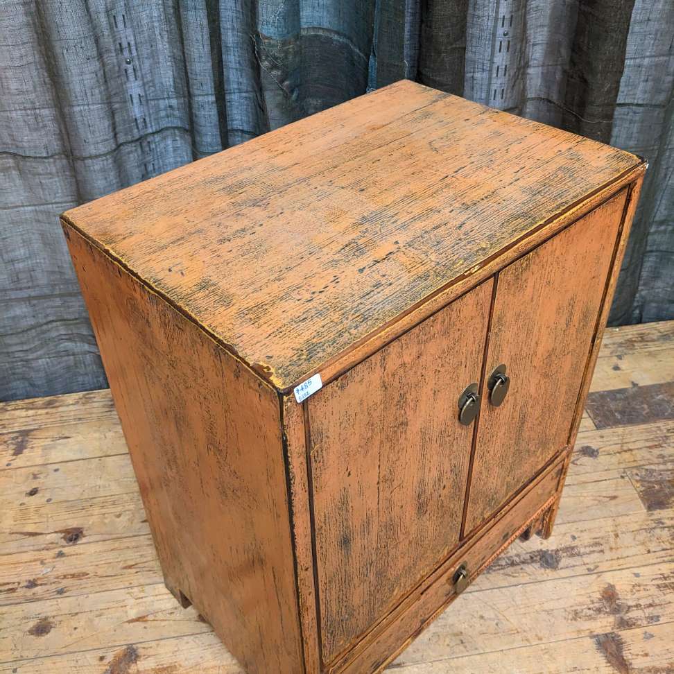 Provincial Style Chinese Lacquered Side Cabinet