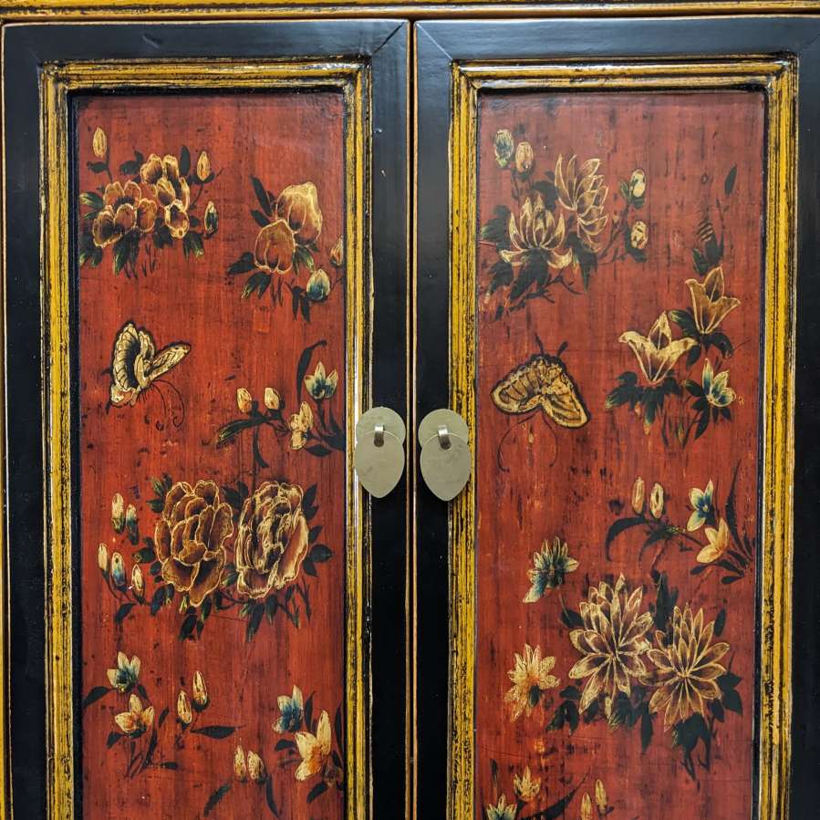 Contemporary Chinese Painted Storage Cabinet