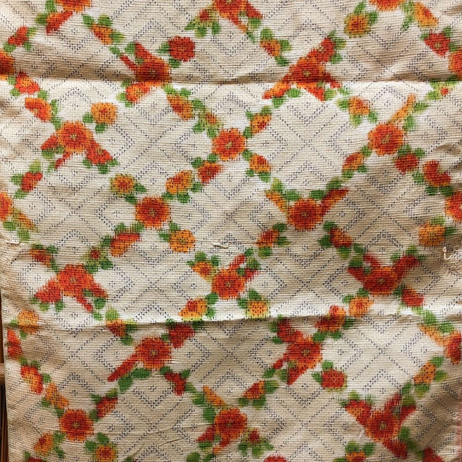 Japanese Silk Fabric, Floral Pattern