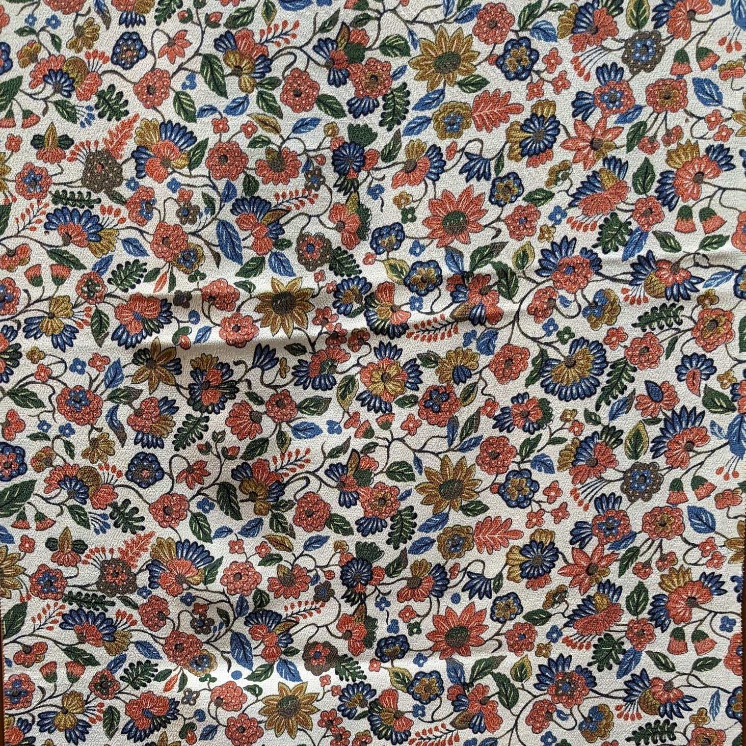 Japanese Silk Fabric, Flower & Berries Pattern