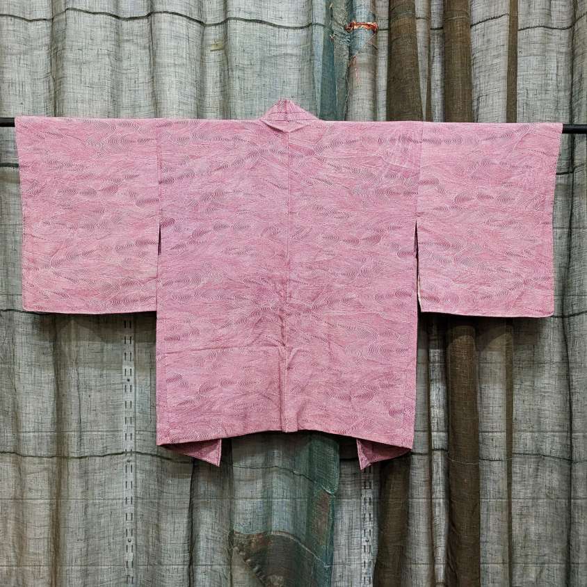 Japanese Haori-Kimono Jacket - Soft drape fabric with wave pattern